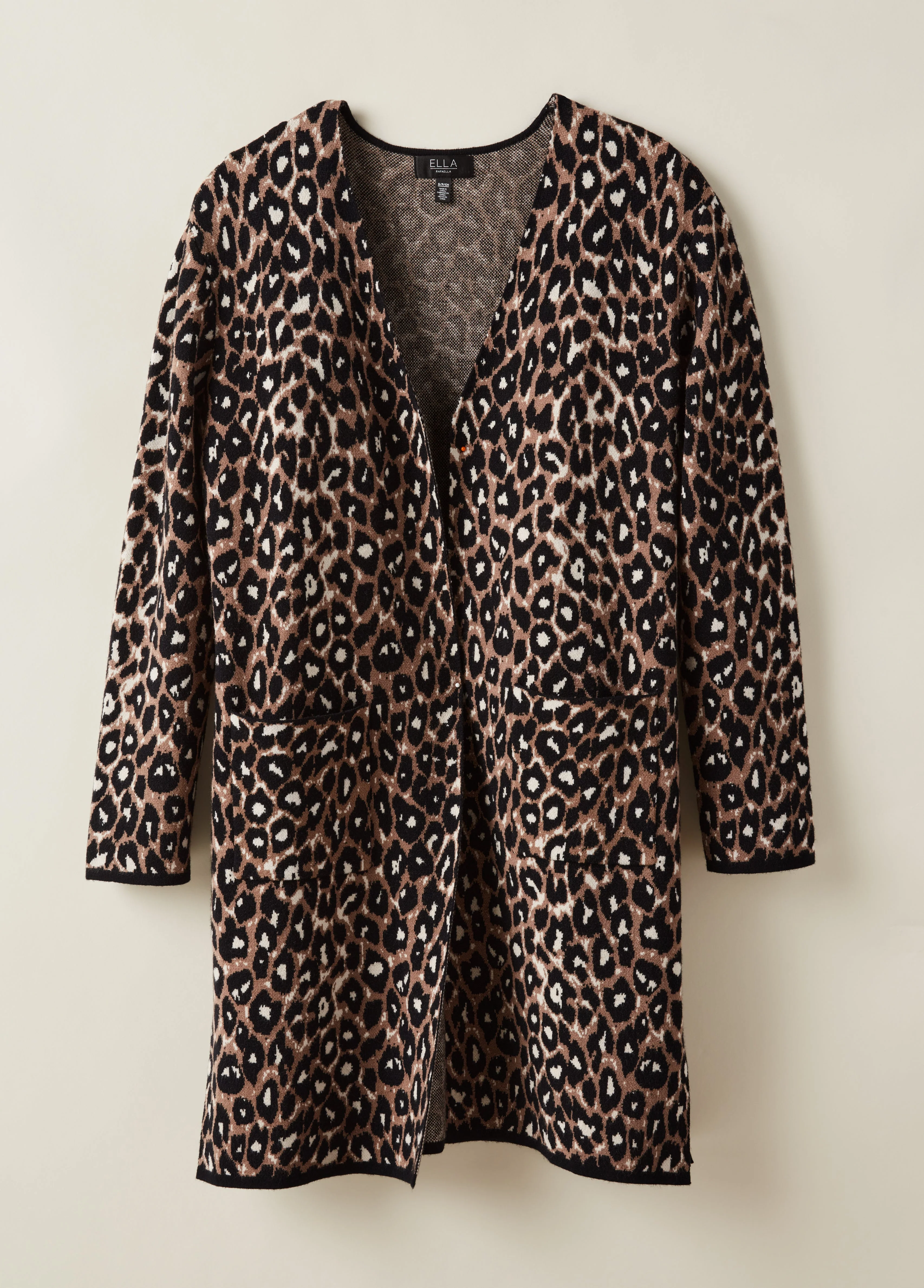 Animal Jacquard Pattern Sweater Coatigan - Image 5