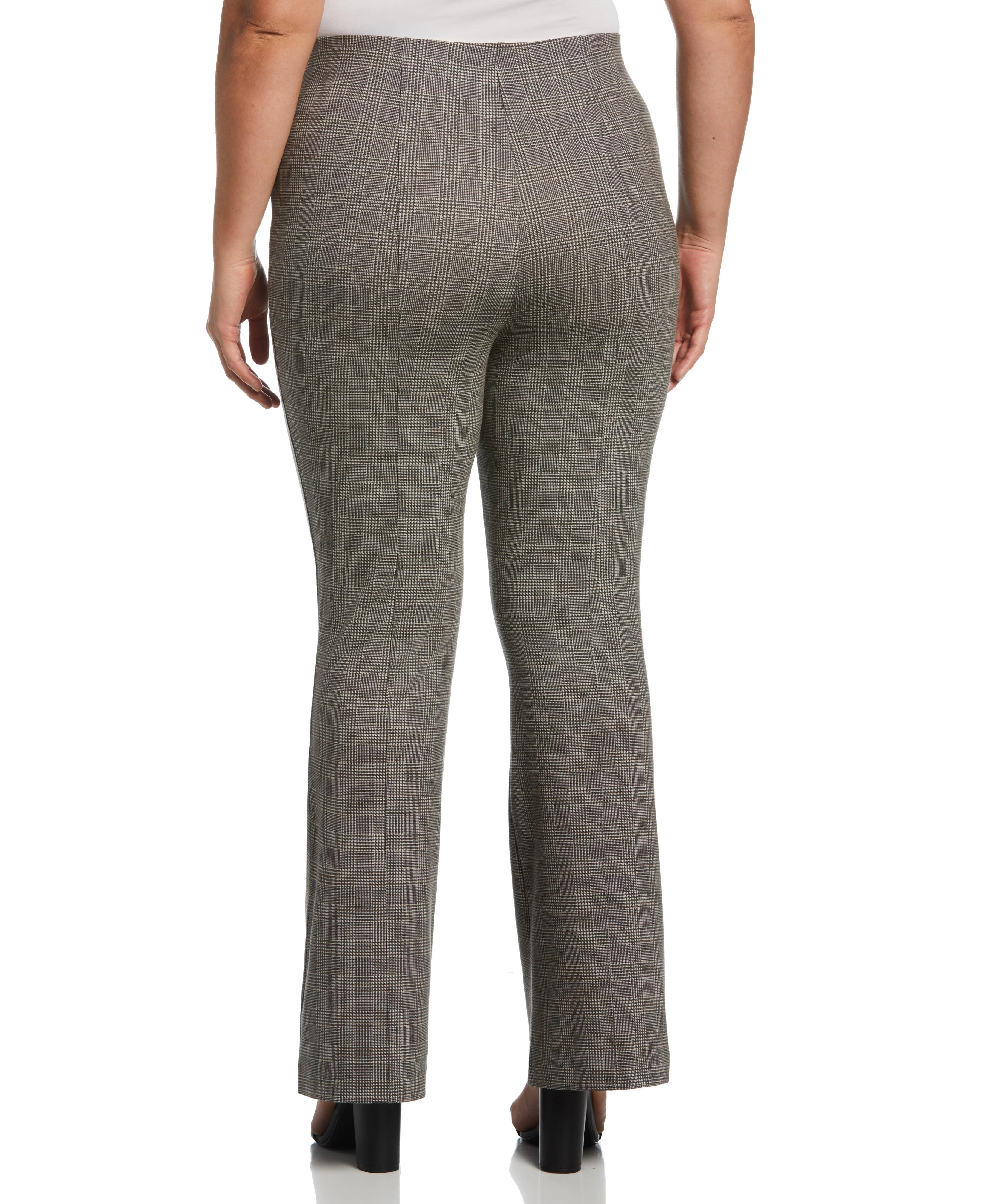 Button Detail Plaid Bootcut Pant - Image 2