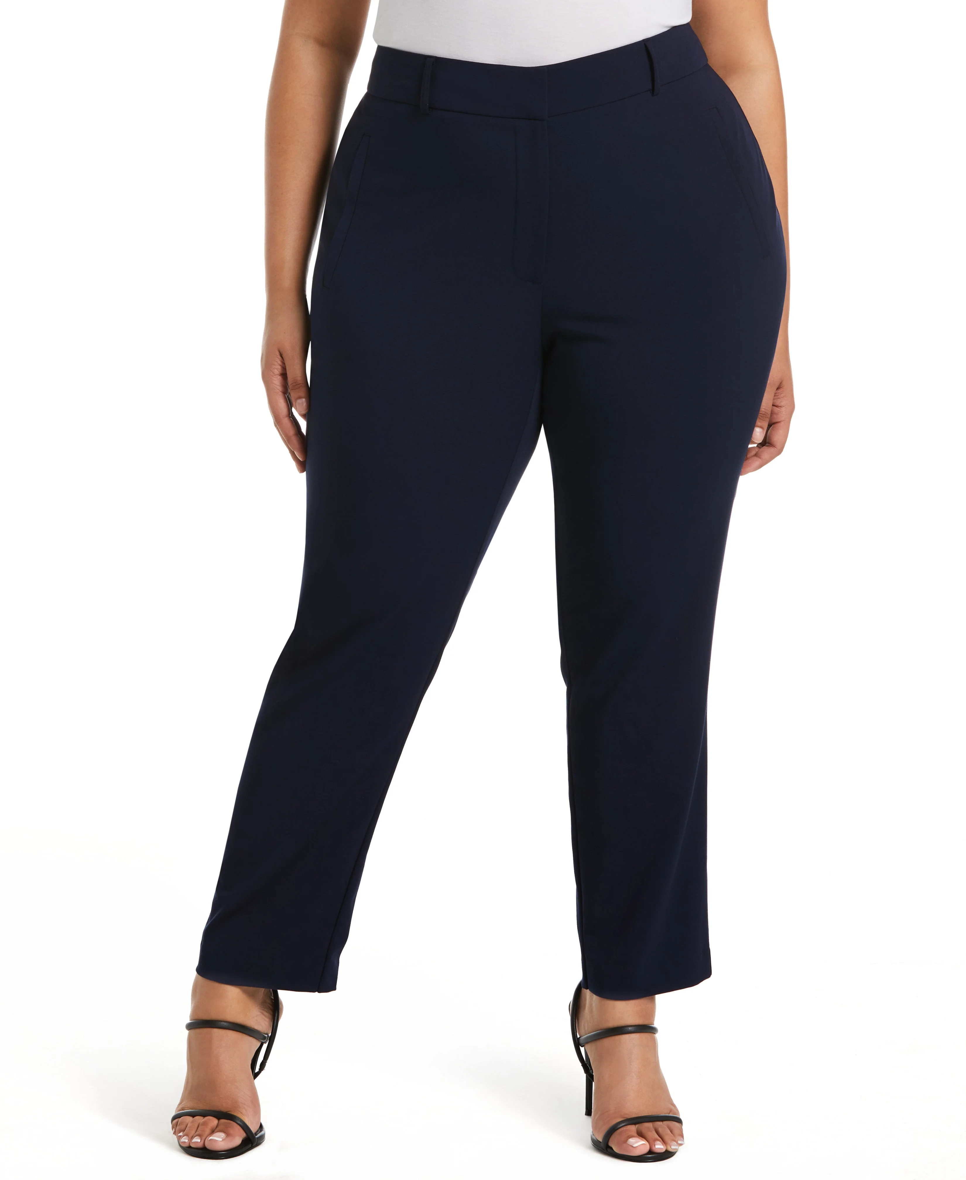 Plus Size Classic Fit Clean Straight Leg Ankle Pant - Image 6