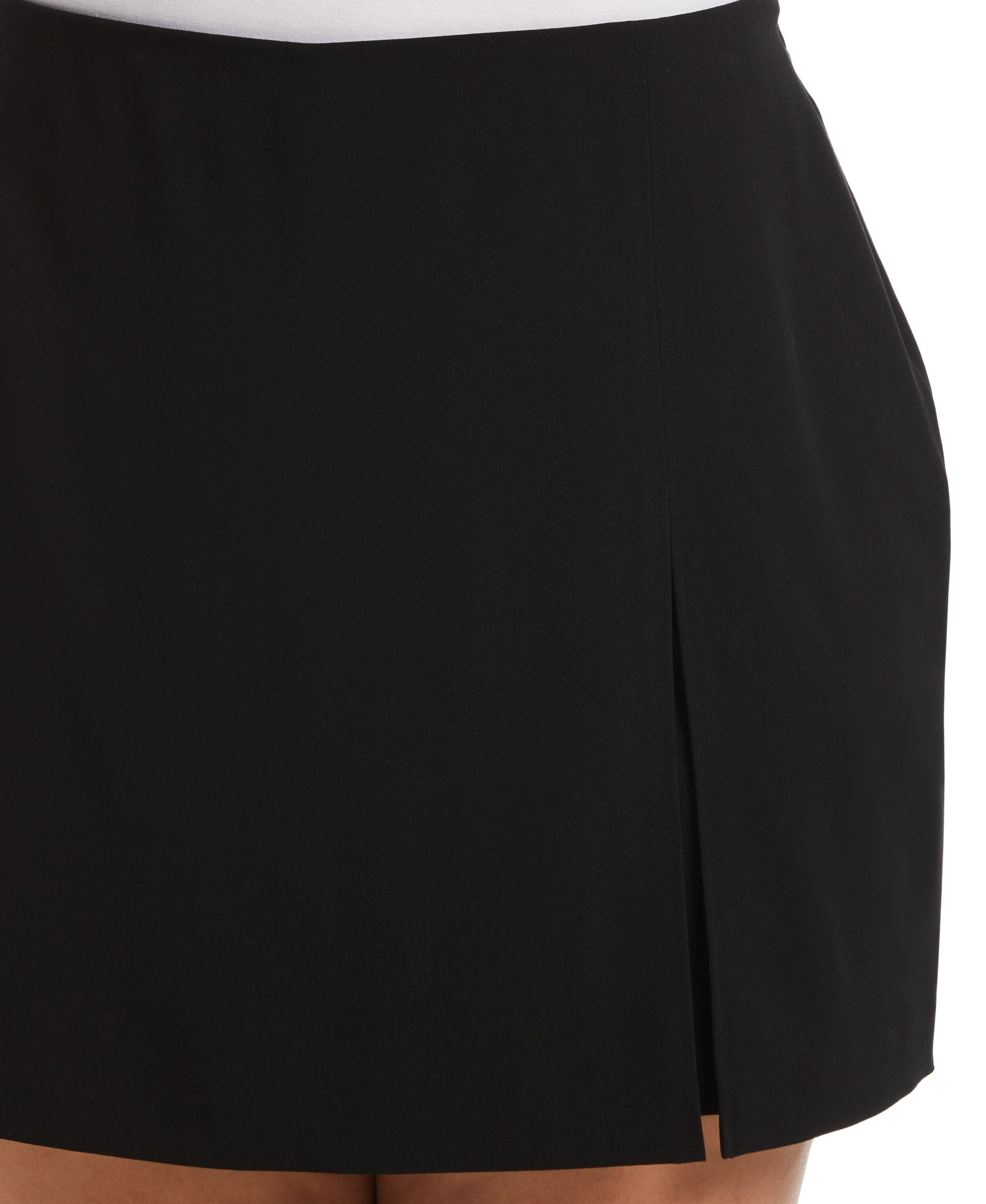Plus Size Classic Fit Skort with Front Slit - Image 3