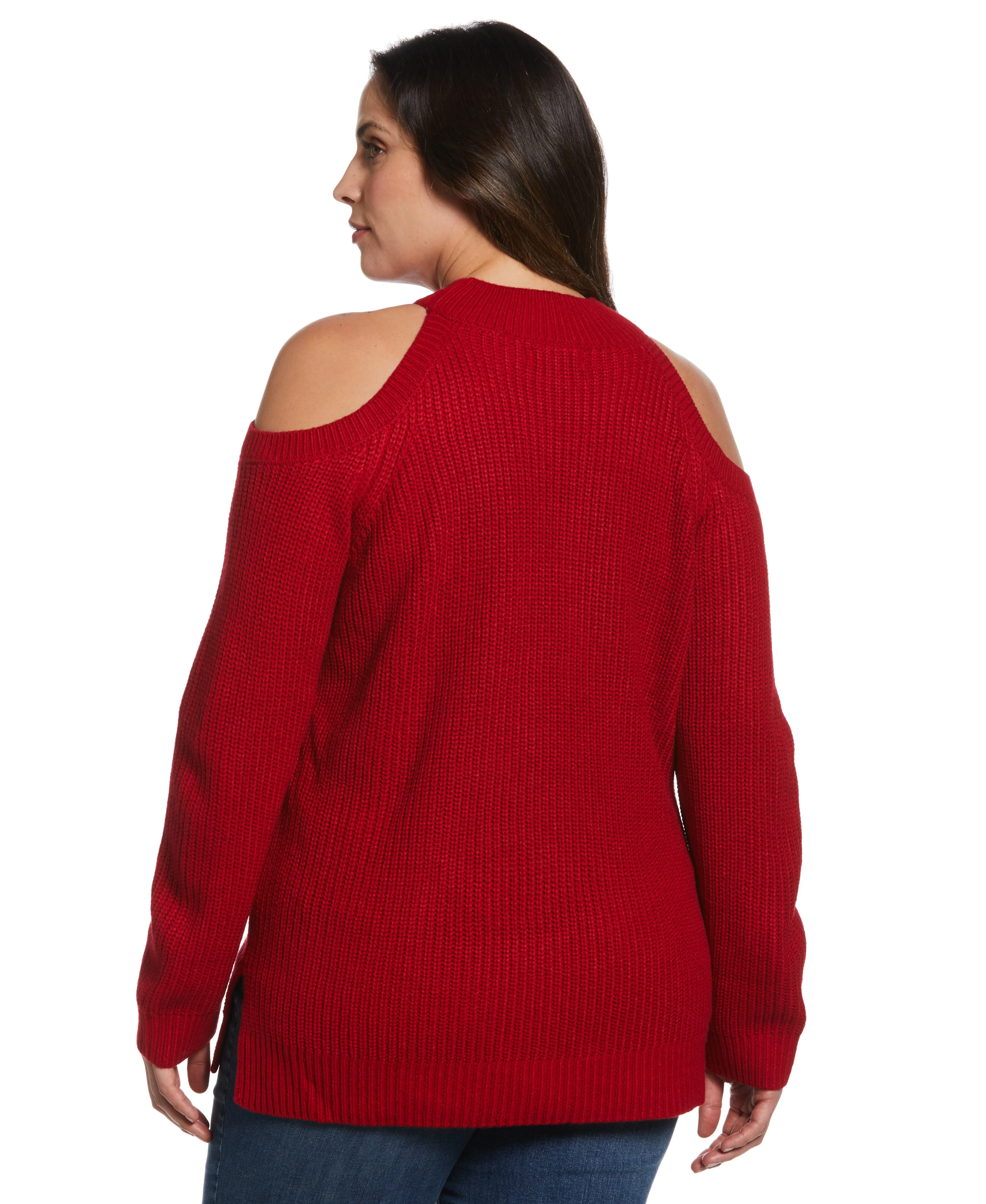 Plus Size Cold Shoulder Sweater Tunic - Image 5