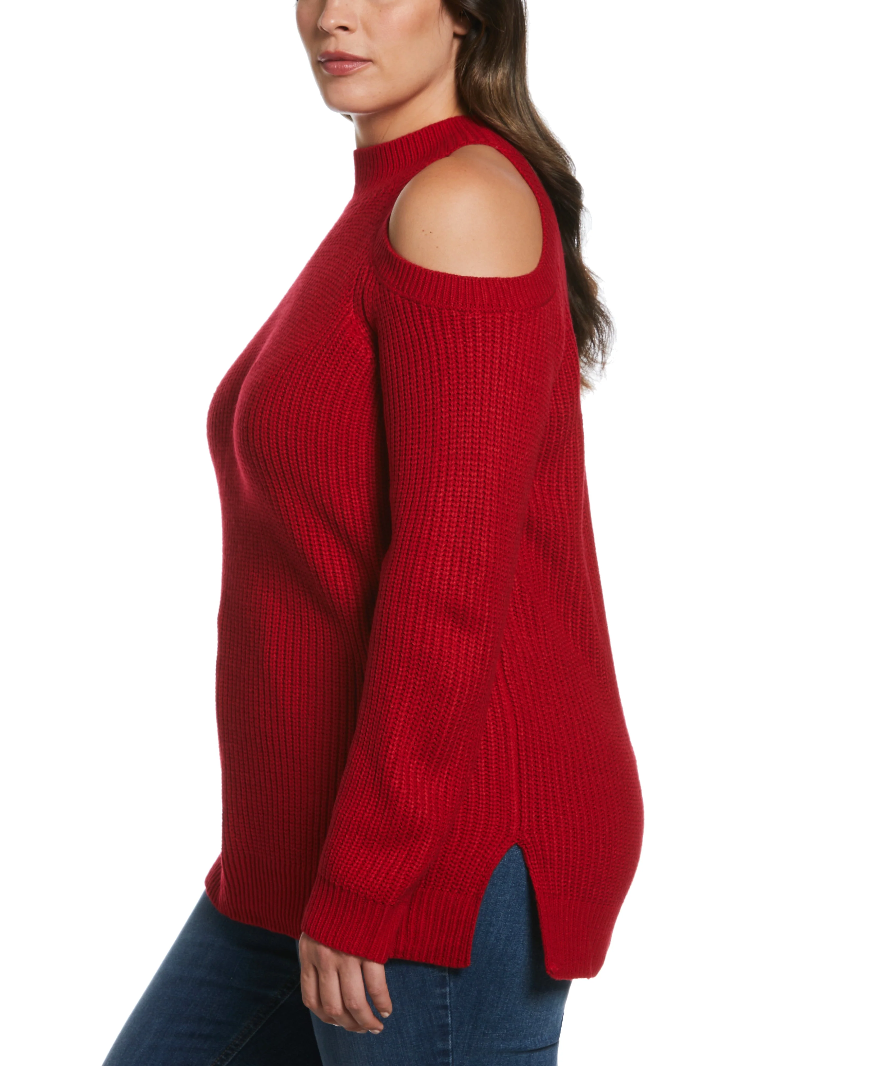 Plus Size Cold Shoulder Sweater Tunic - Image 6