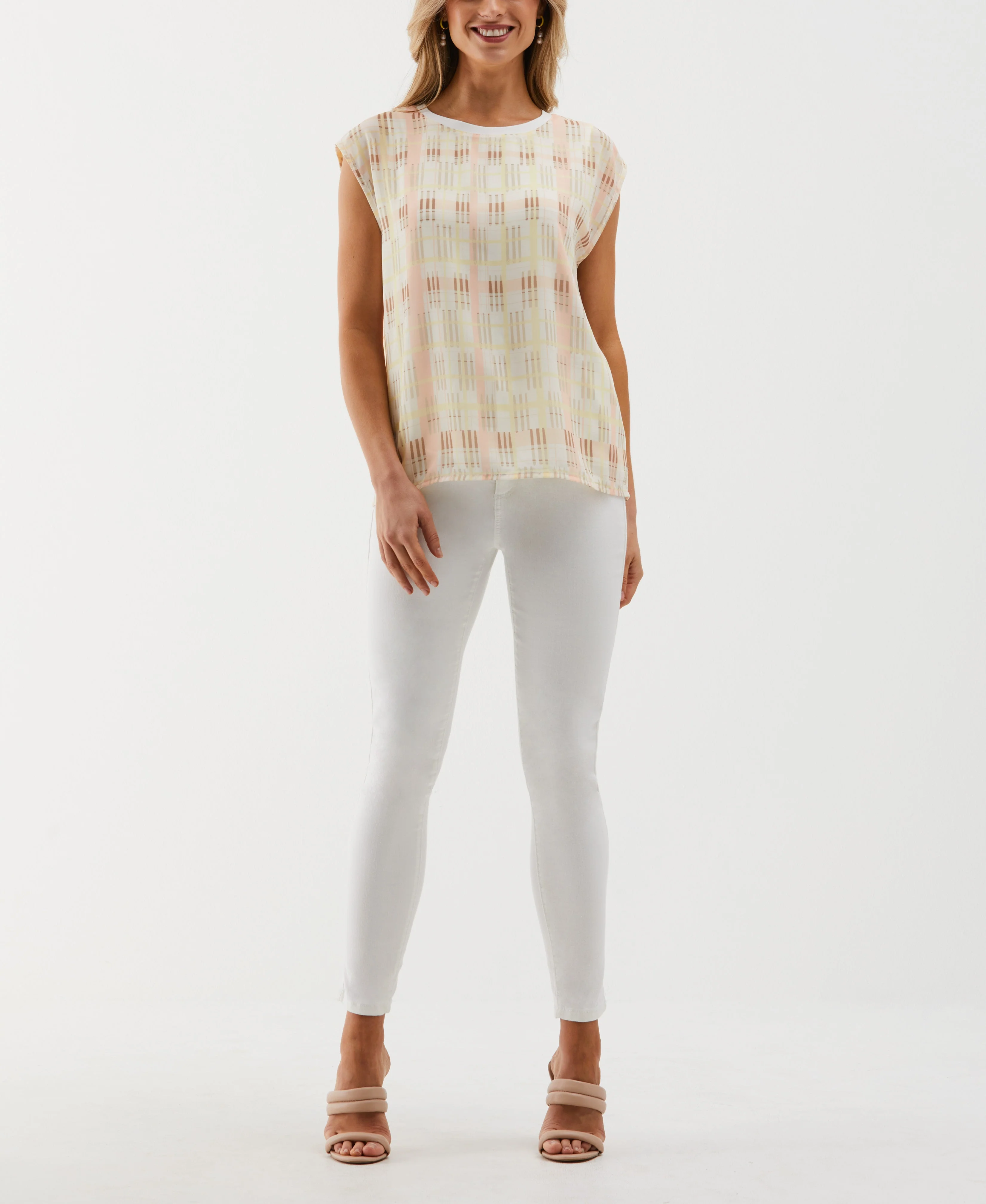 Crosshatch Print Top - Image 4