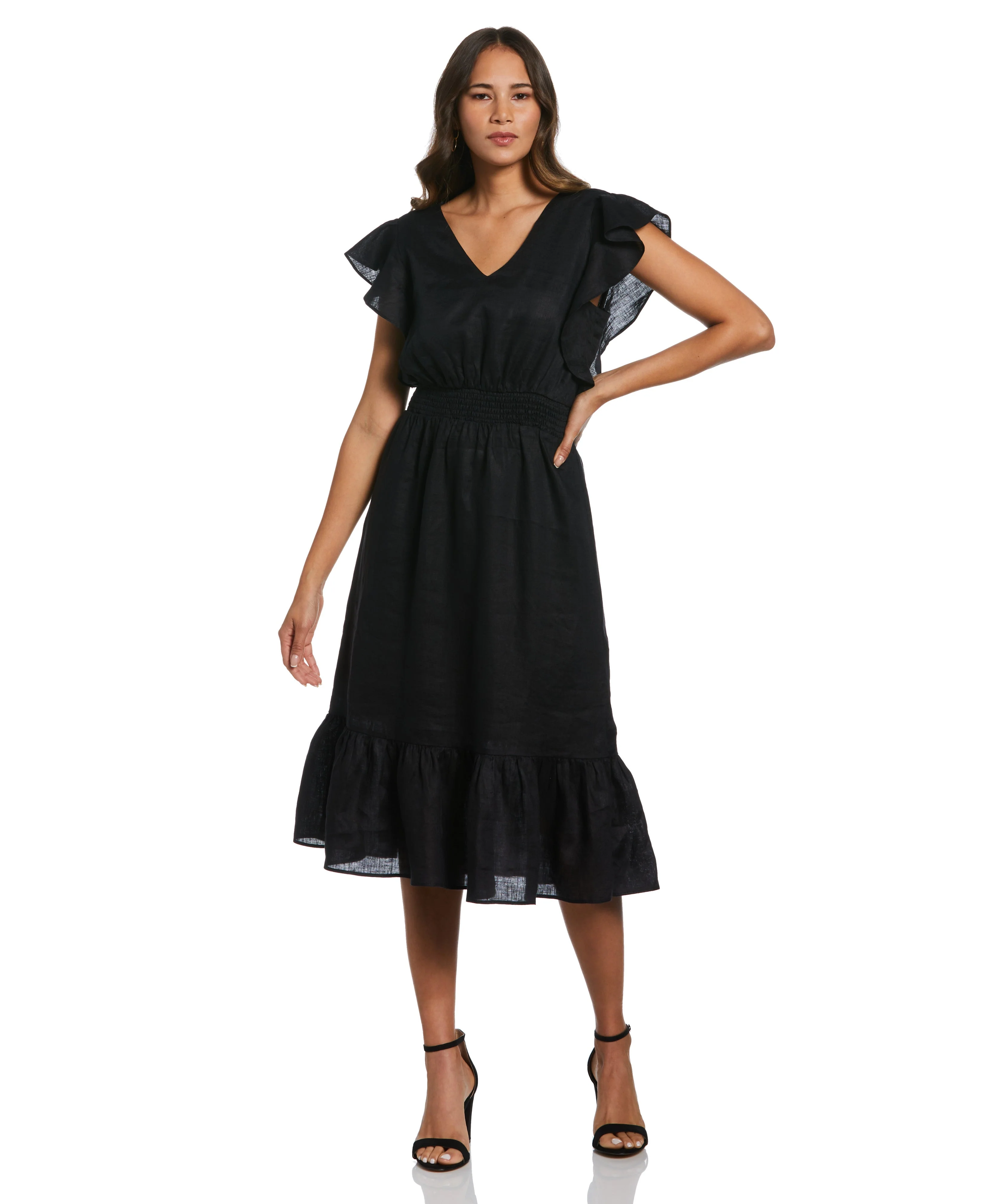 Double V Neck Ruffle Dress - Image 4