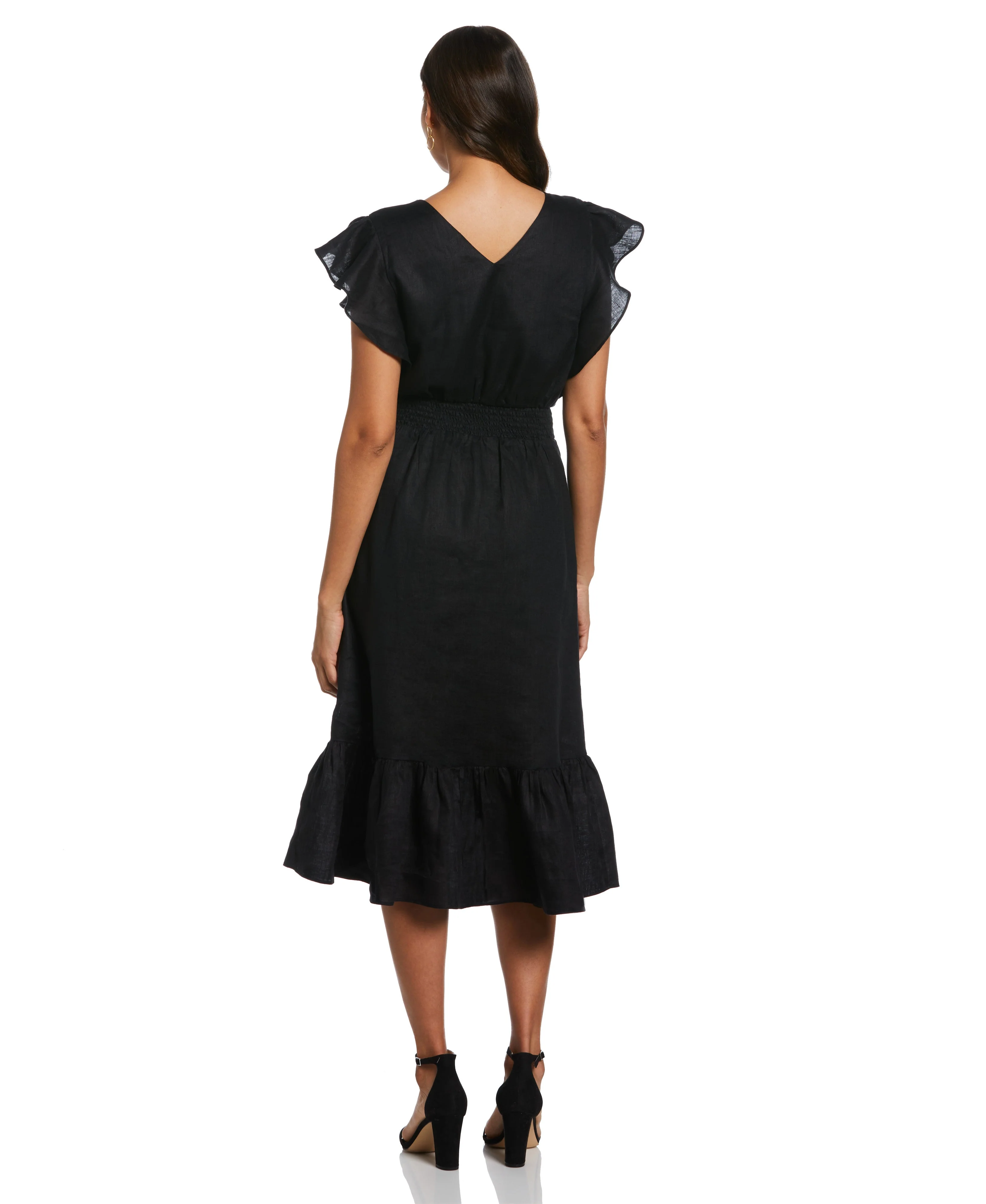 Double V Neck Ruffle Dress - Image 5
