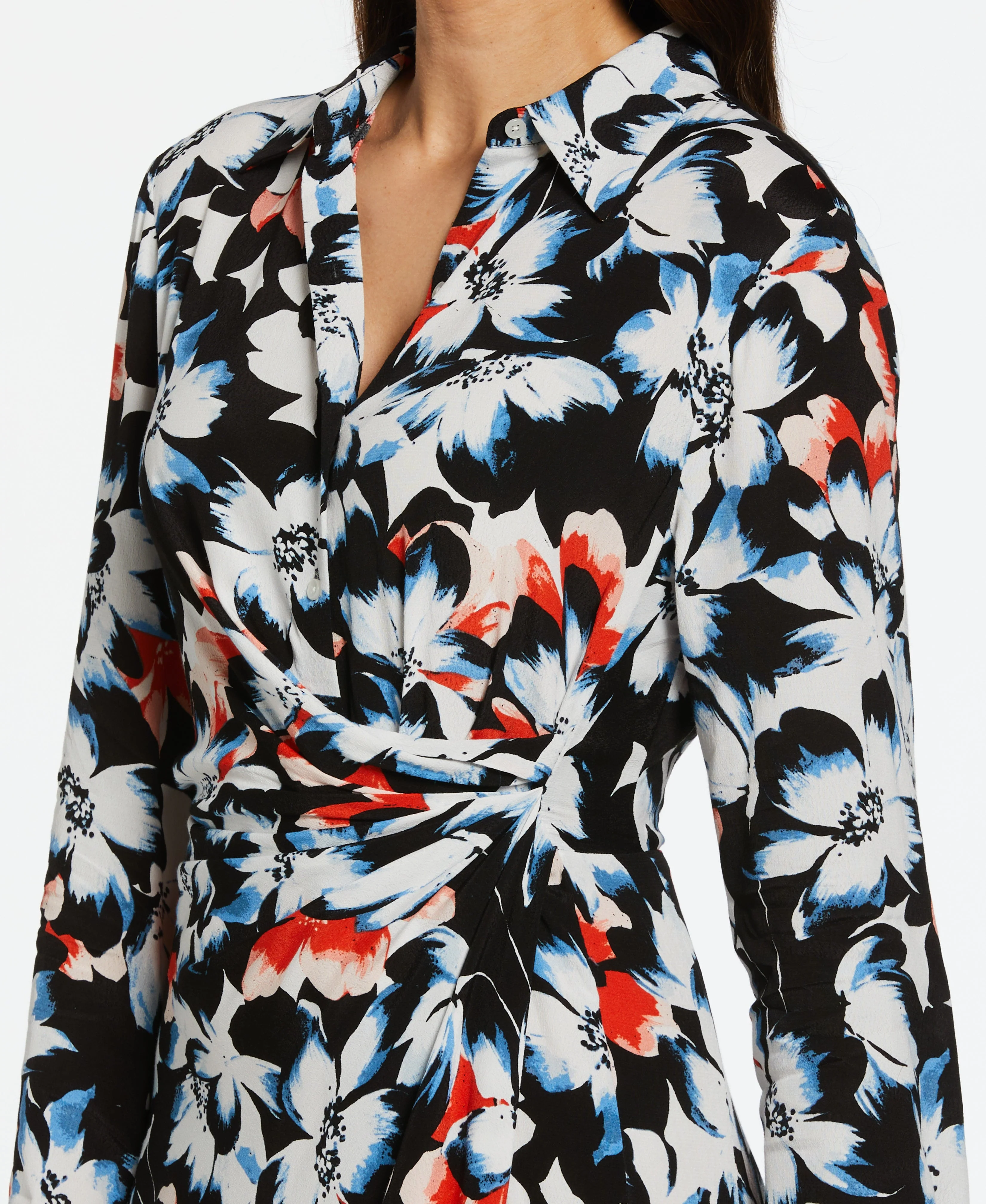 Eco Fabric Gathered Popover Midi Dress - Image 4