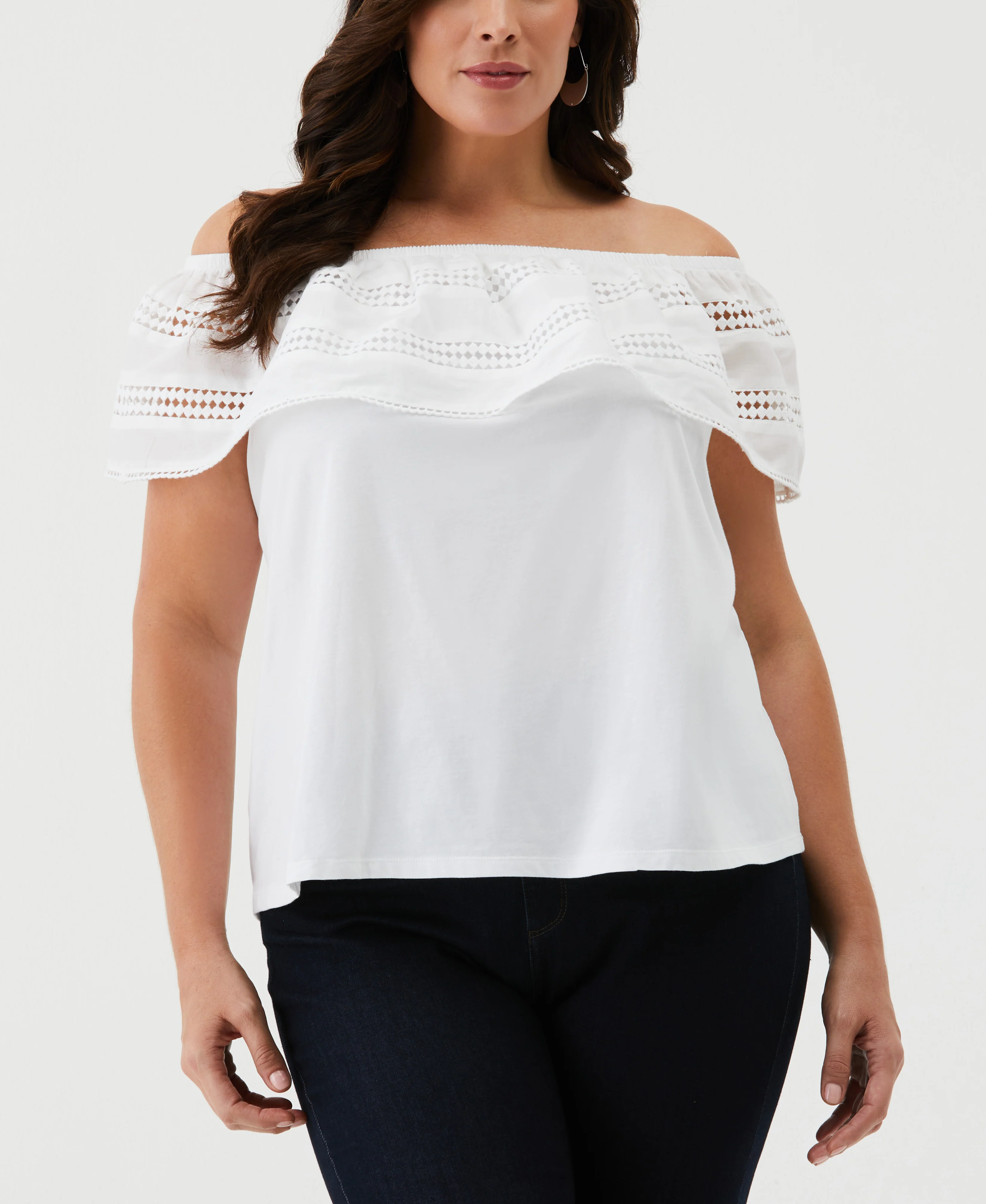 Embroidered Off The Shoulder Top - Image 10