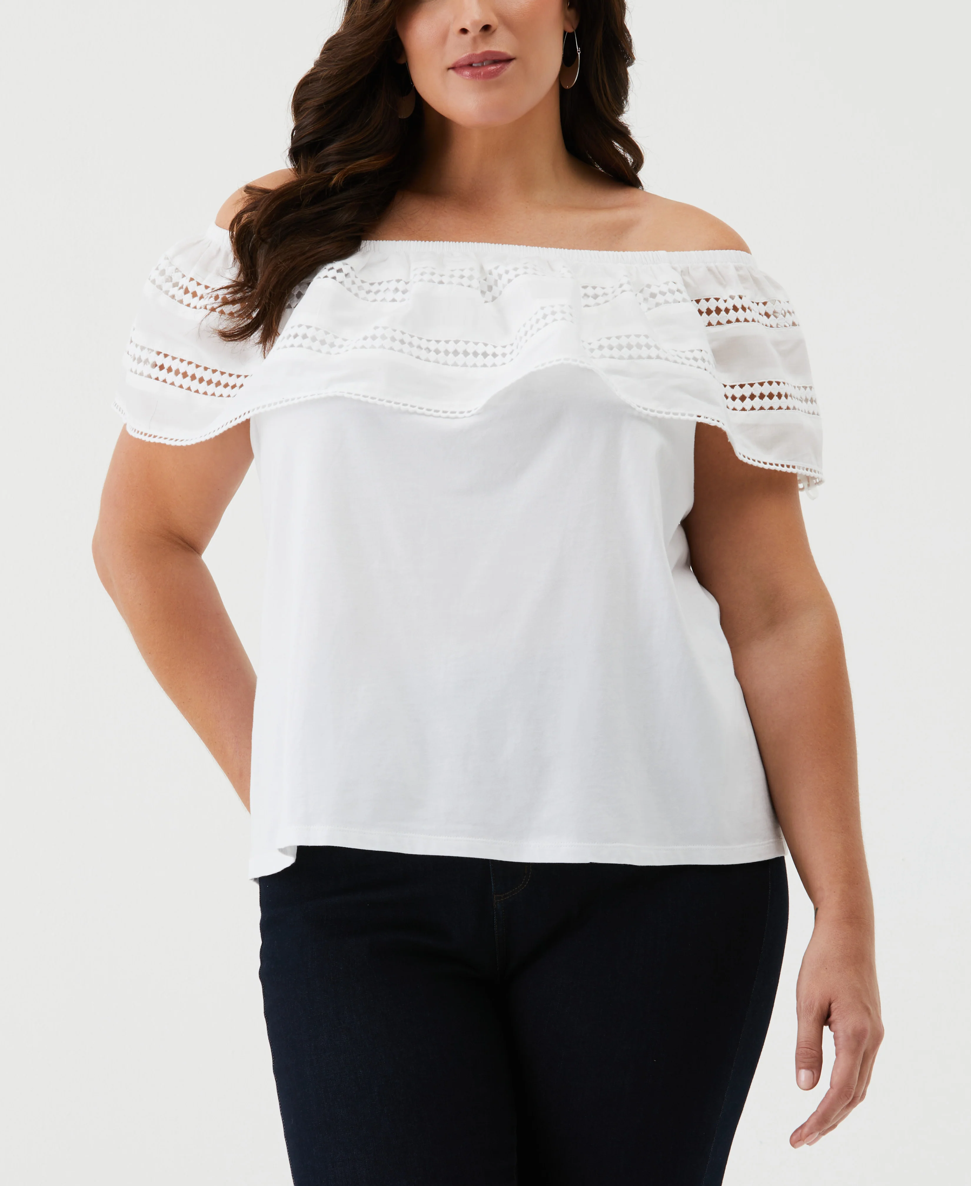 Embroidered Off The Shoulder Top - Image 12