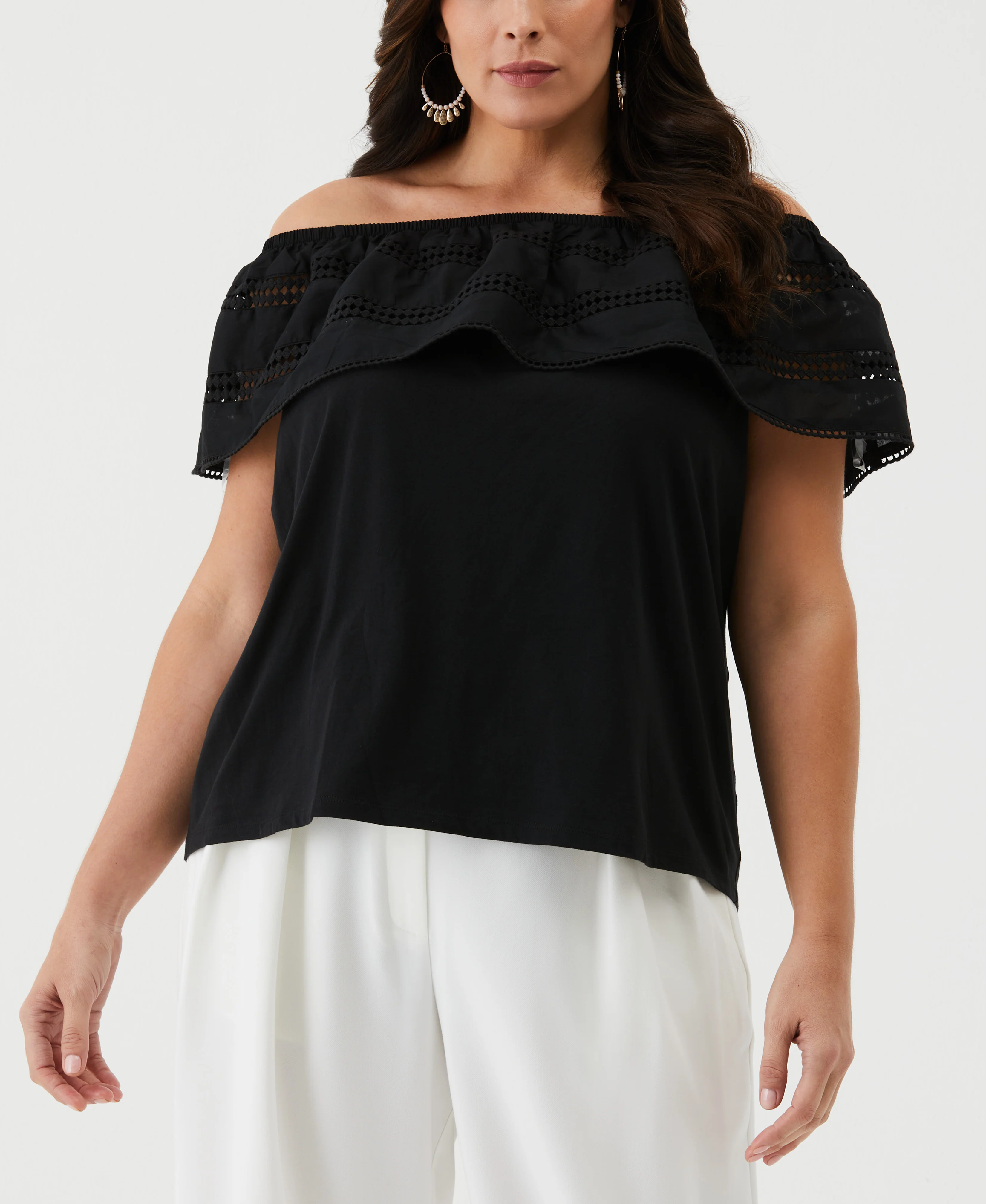 Embroidered Off The Shoulder Top - Image 14