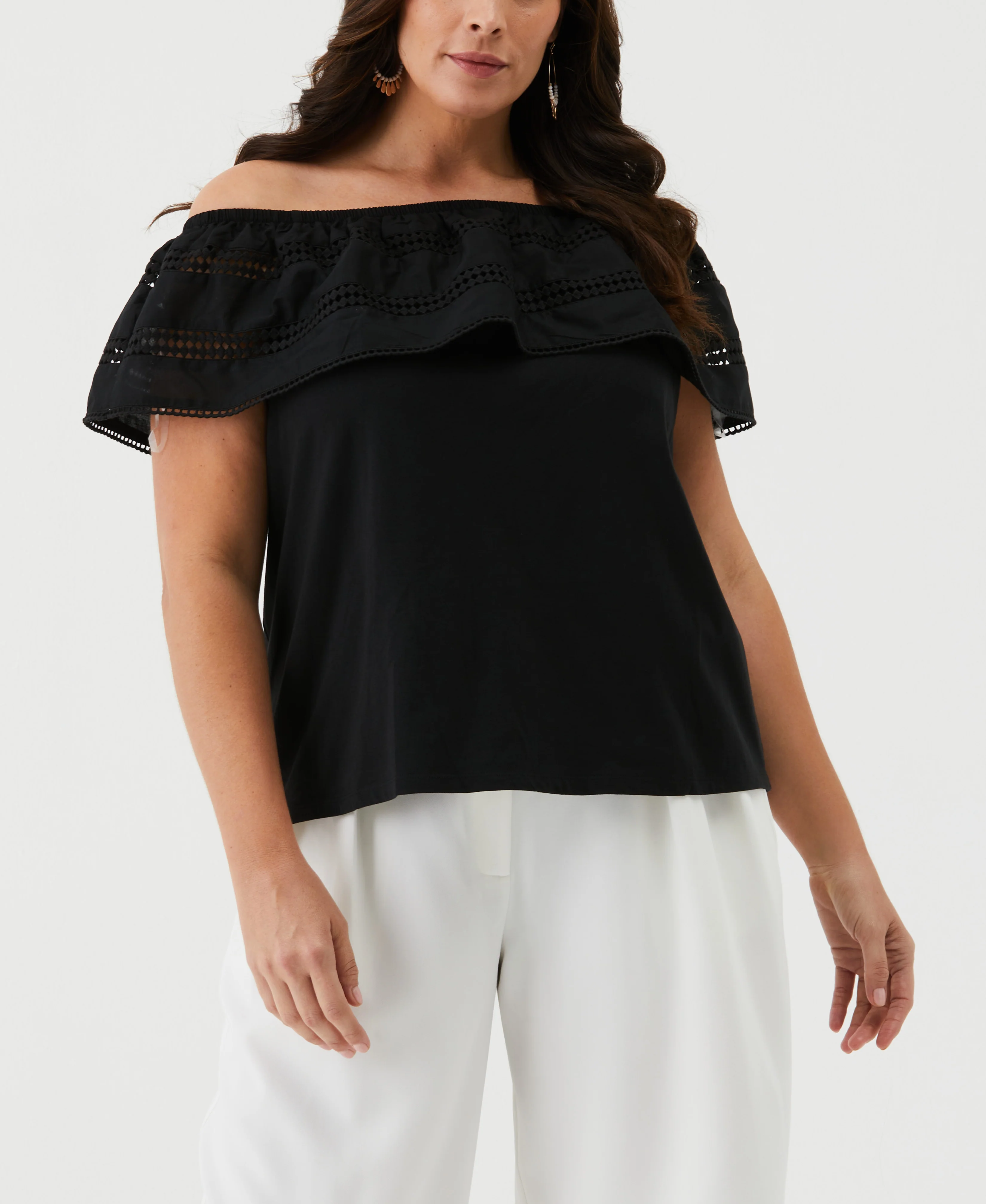 Embroidered Off The Shoulder Top - Image 16
