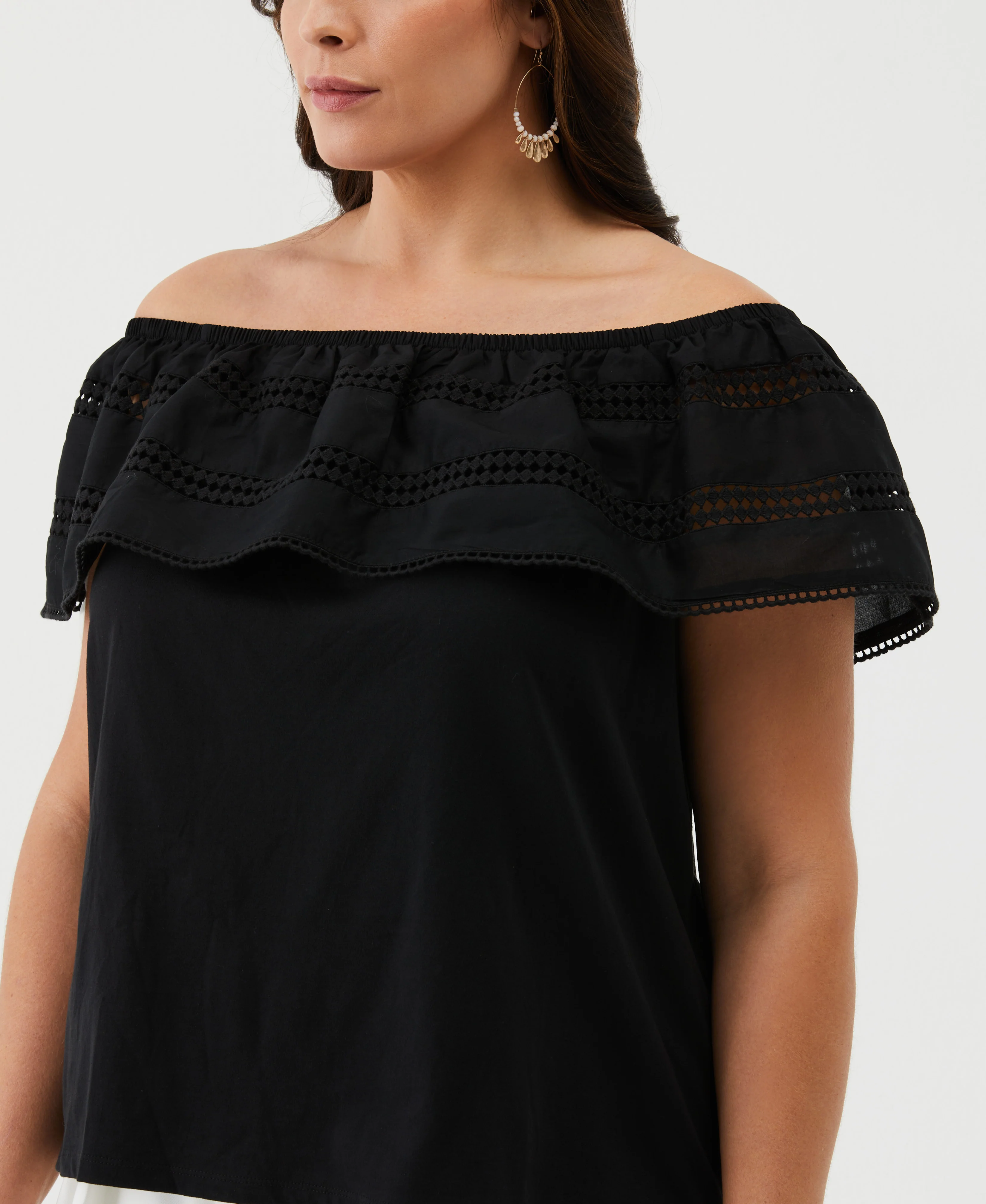 Embroidered Off The Shoulder Top - Image 17