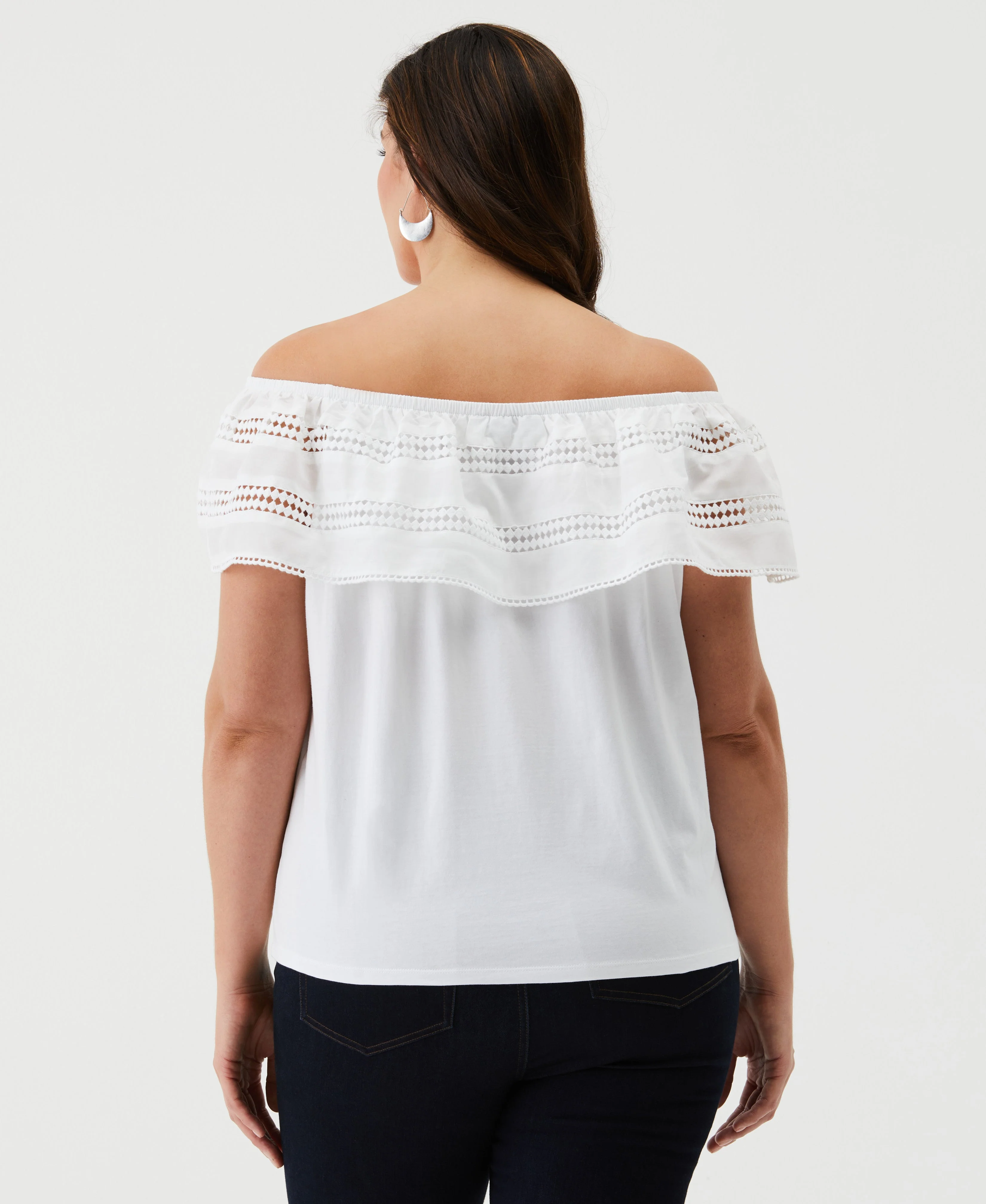 Embroidered Off The Shoulder Top - Image 4