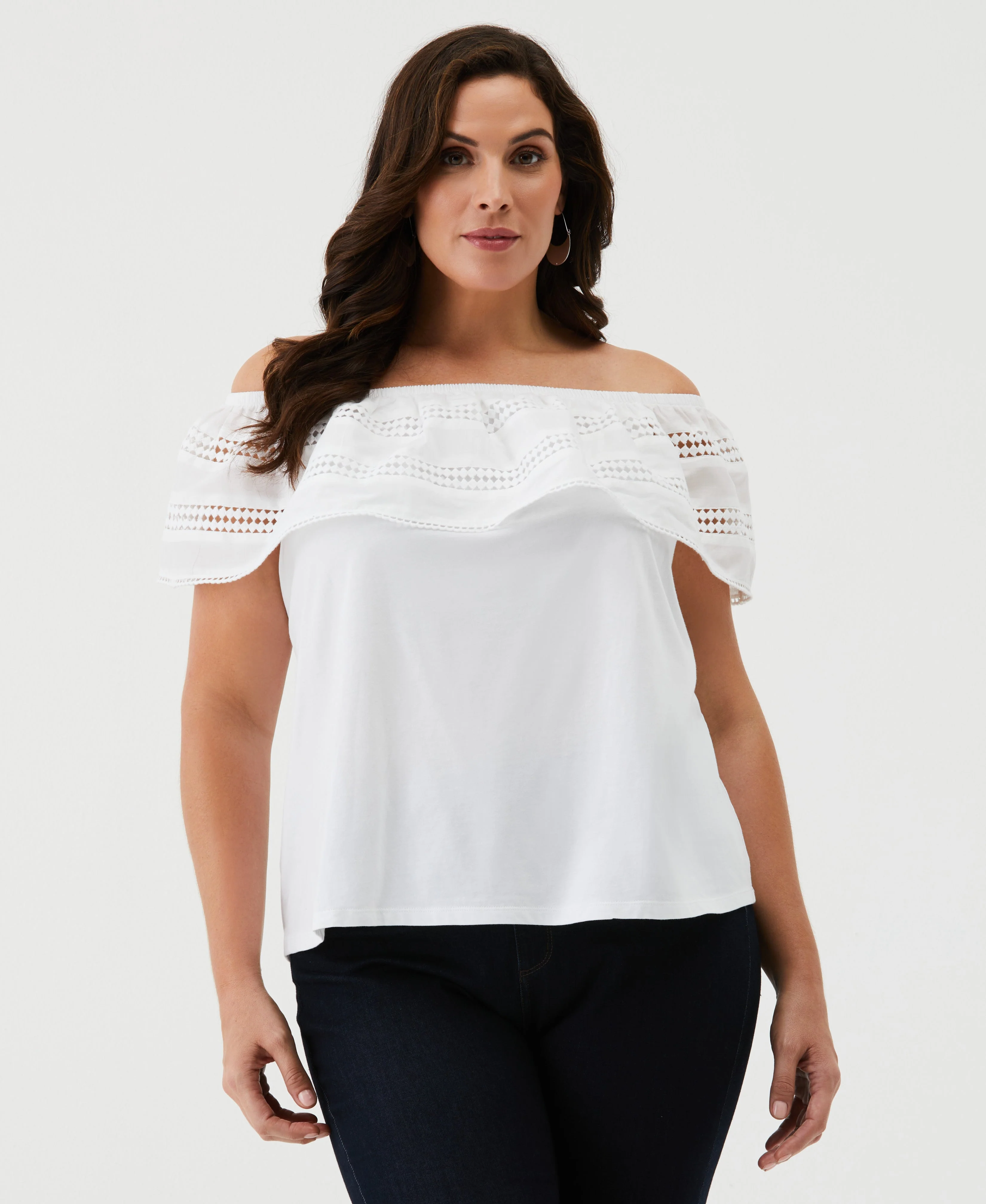 Embroidered Off The Shoulder Top - Image 5