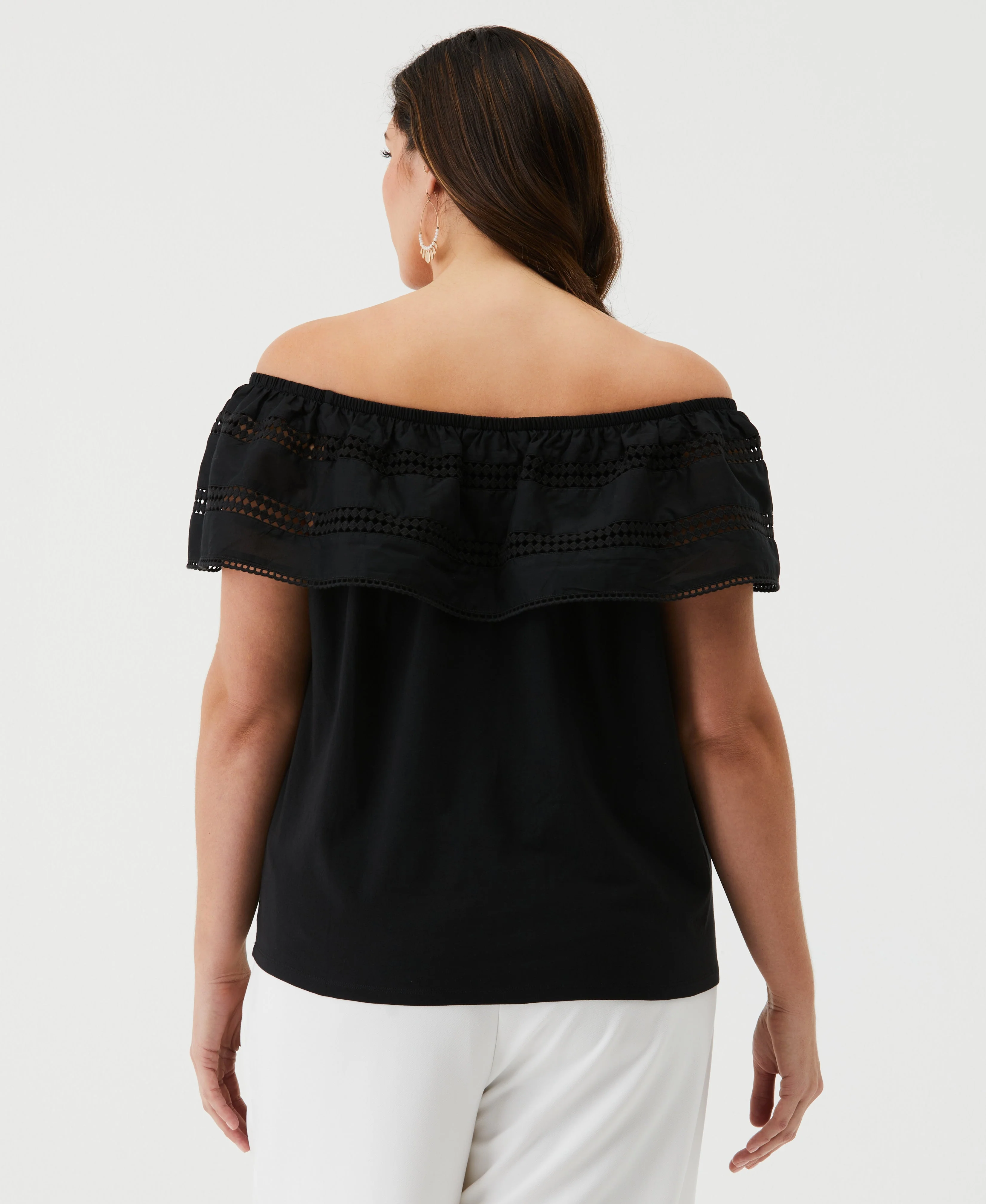 Embroidered Off The Shoulder Top - Image 8