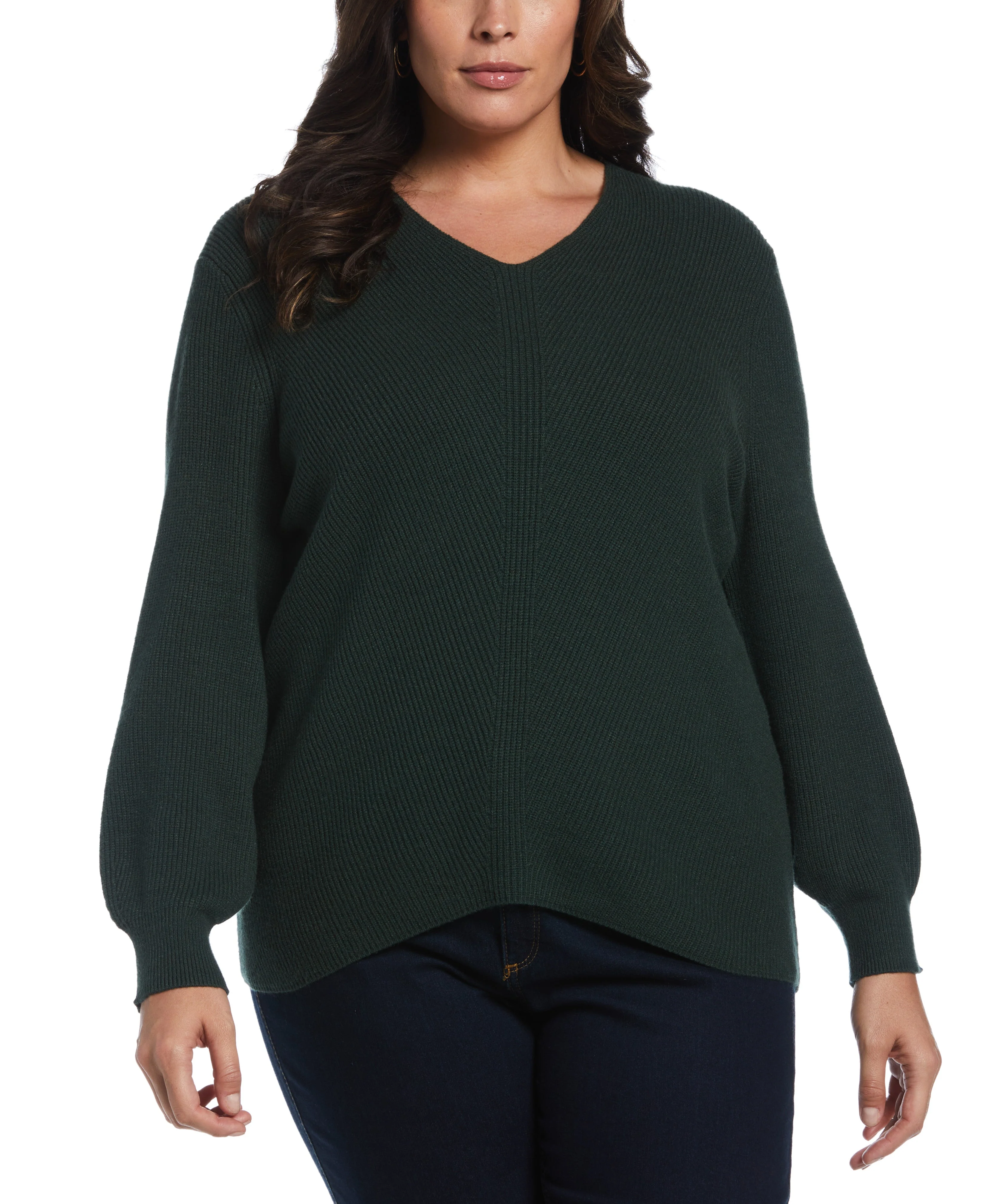 Plus Size Essential Ribbed V-Neck Sweater - Image 10