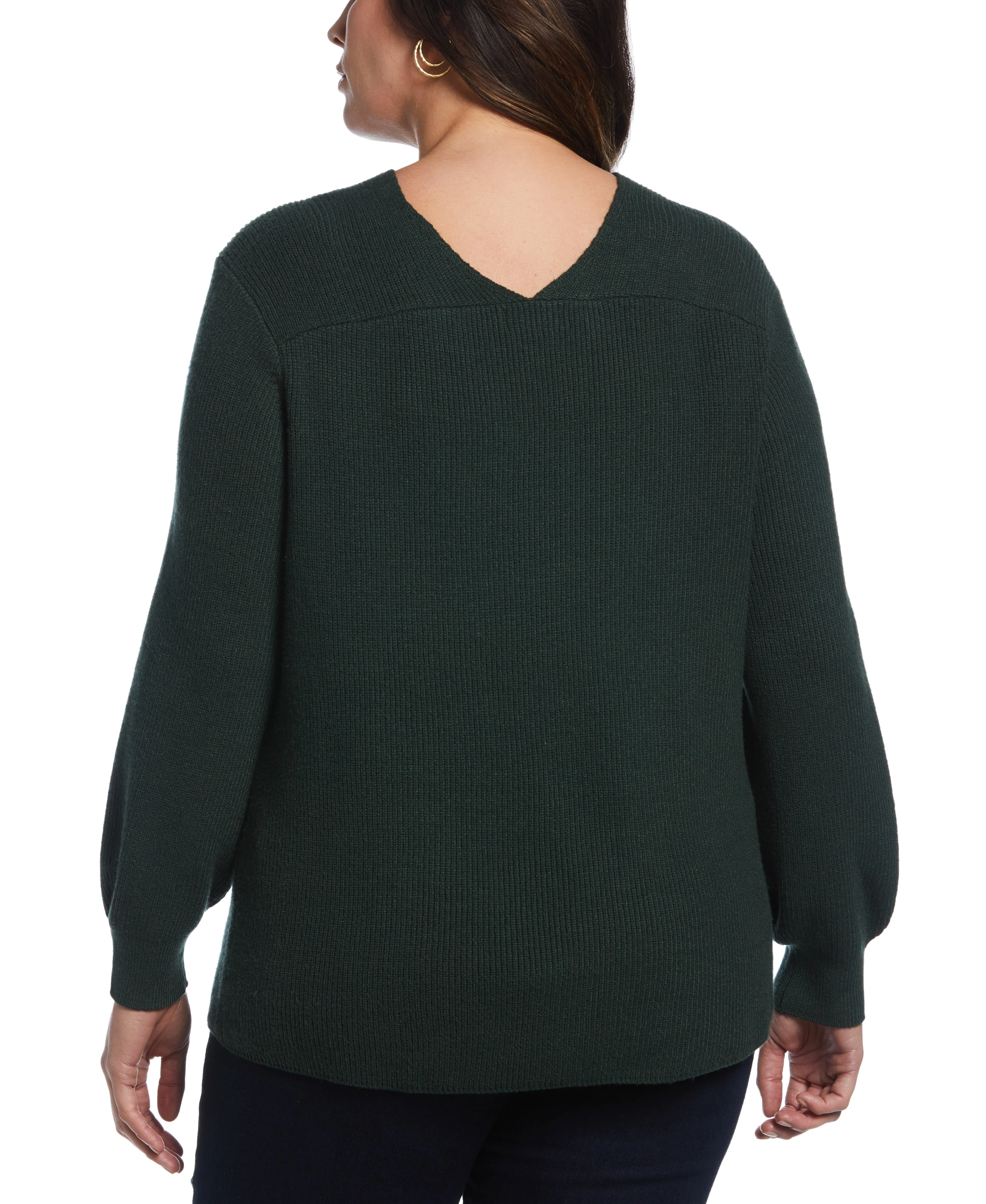 Plus Size Essential Ribbed V-Neck Sweater - Image 11