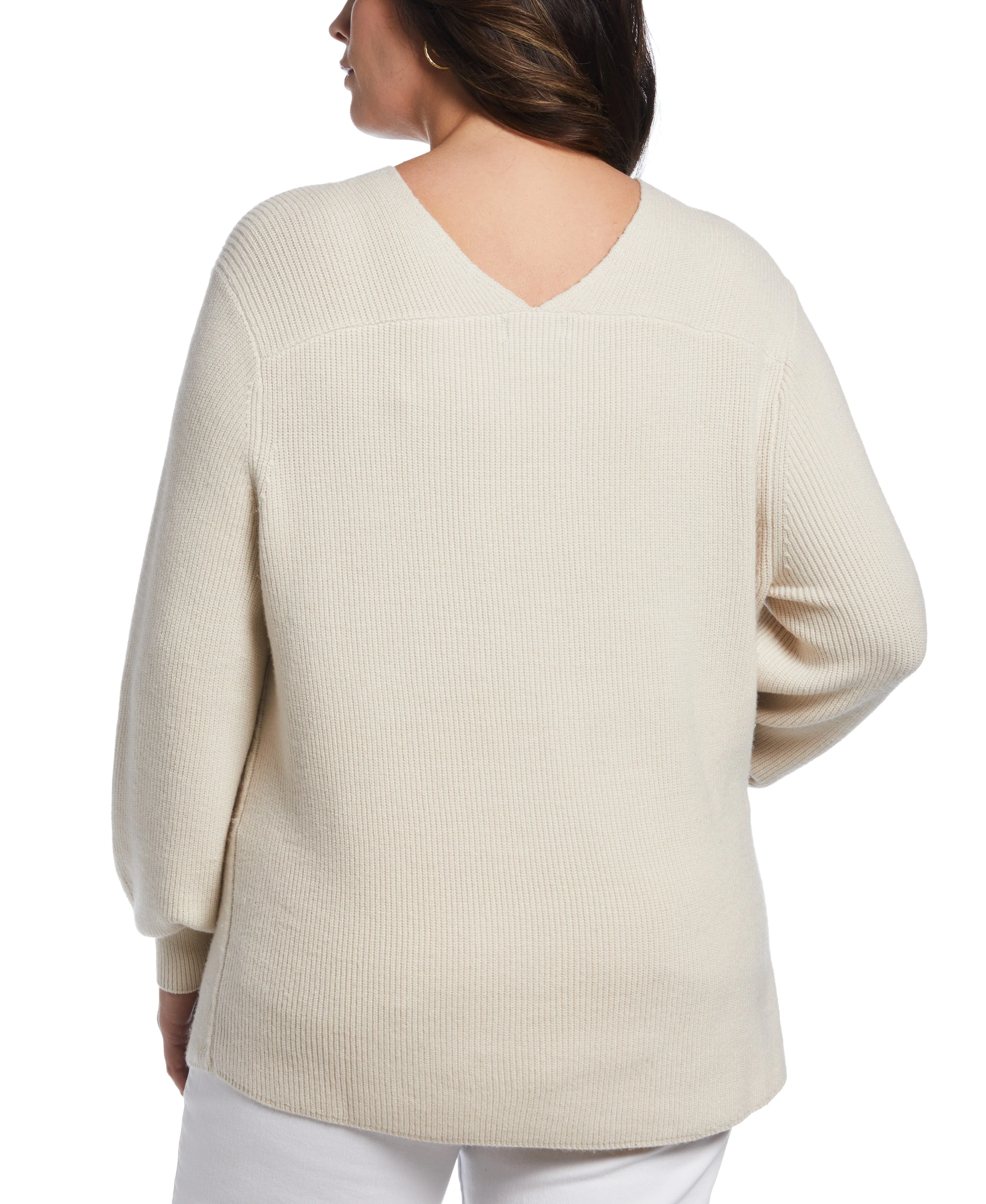 Plus Size Essential Ribbed V-Neck Sweater - Image 14