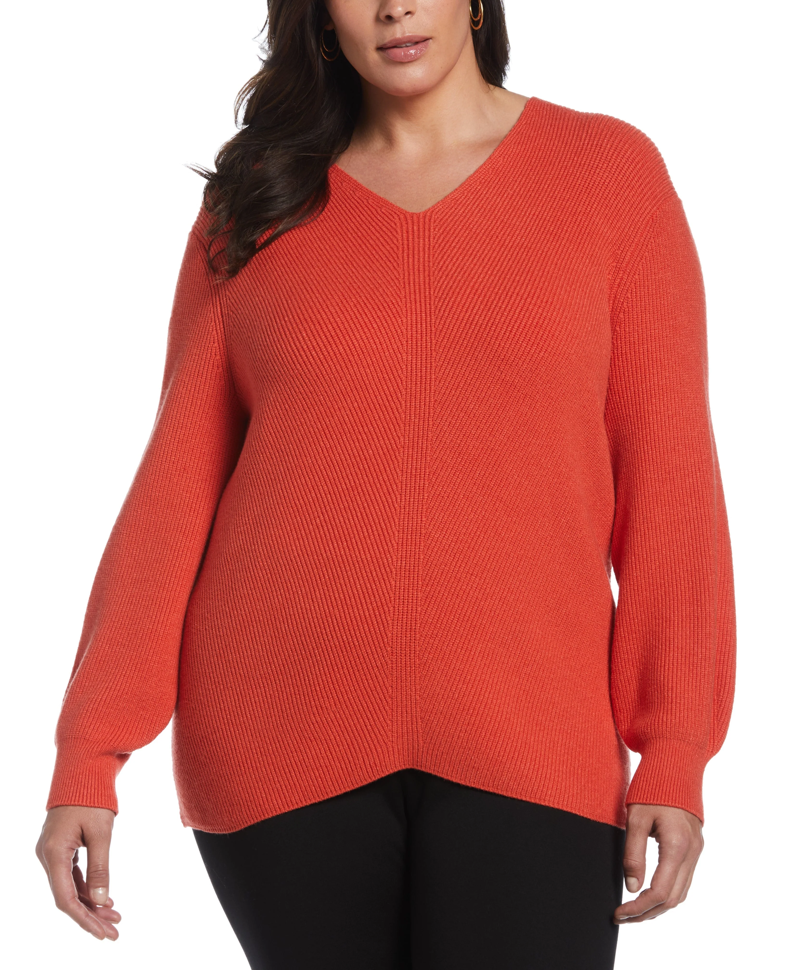 Plus Size Essential Ribbed V-Neck Sweater - Image 17