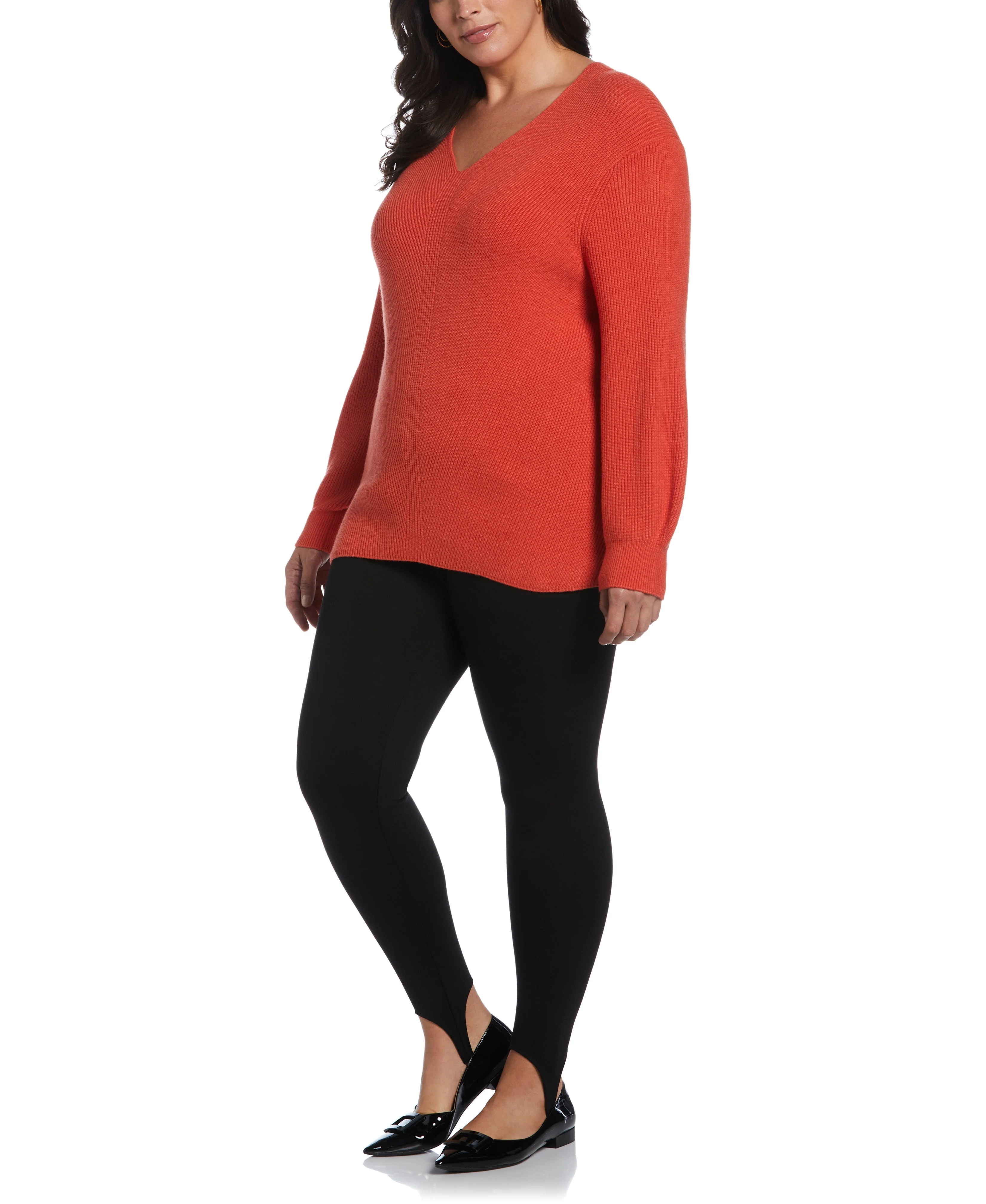 Plus Size Essential Ribbed V-Neck Sweater - Image 20