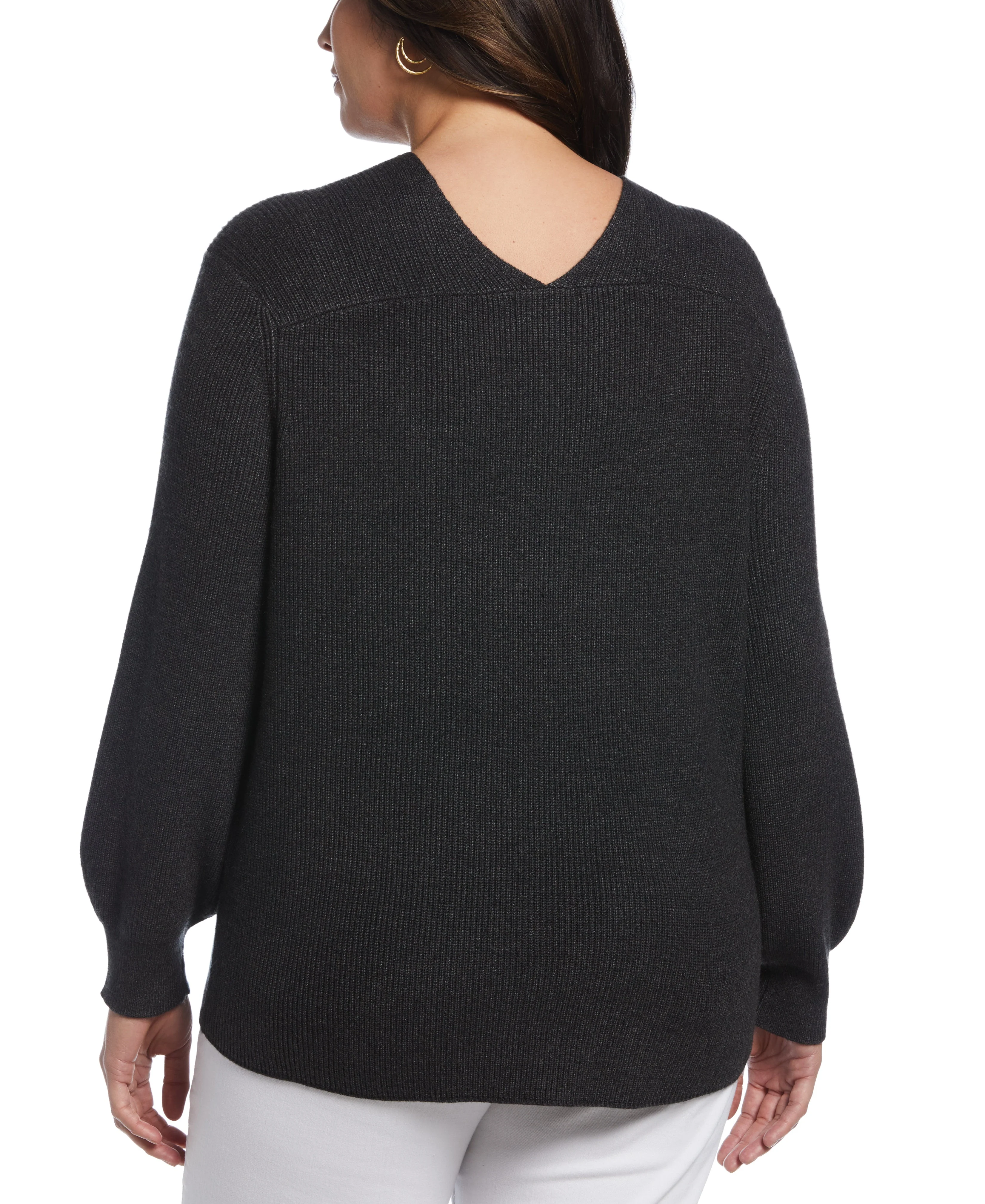 Plus Size Essential Ribbed V-Neck Sweater - Image 22