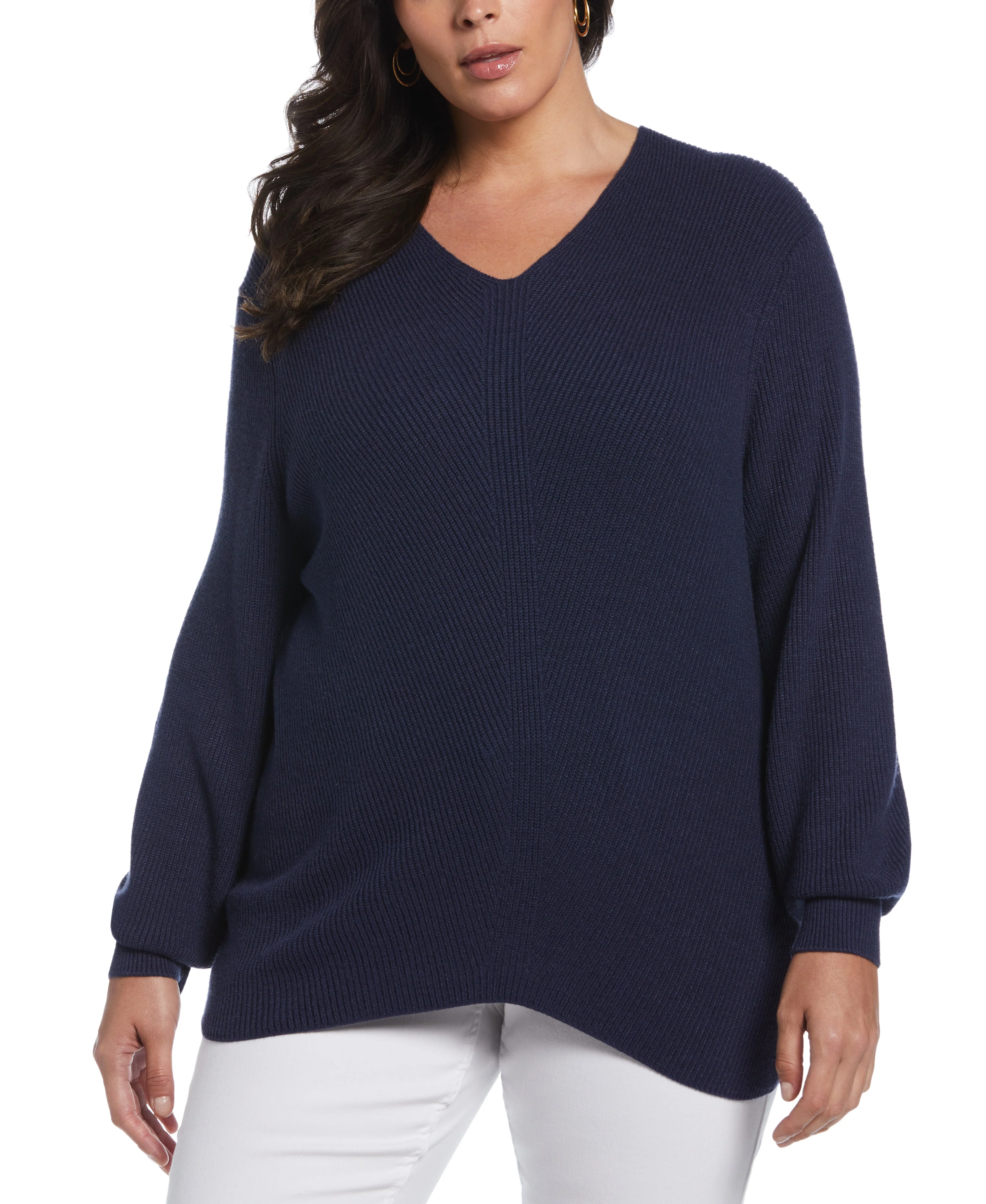 Plus Size Essential Ribbed V-Neck Sweater - Image 24