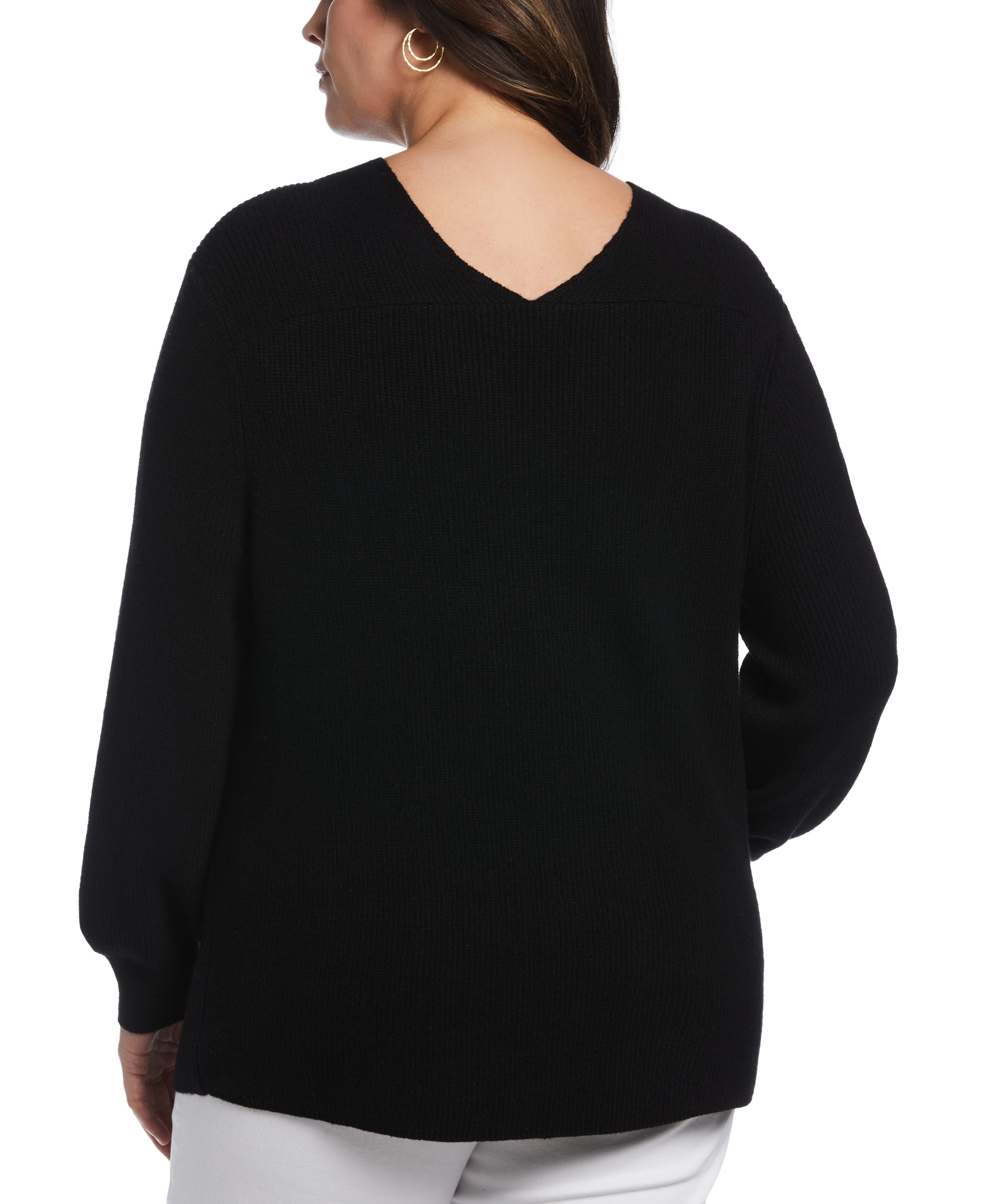 Plus Size Essential Ribbed V-Neck Sweater - Image 5