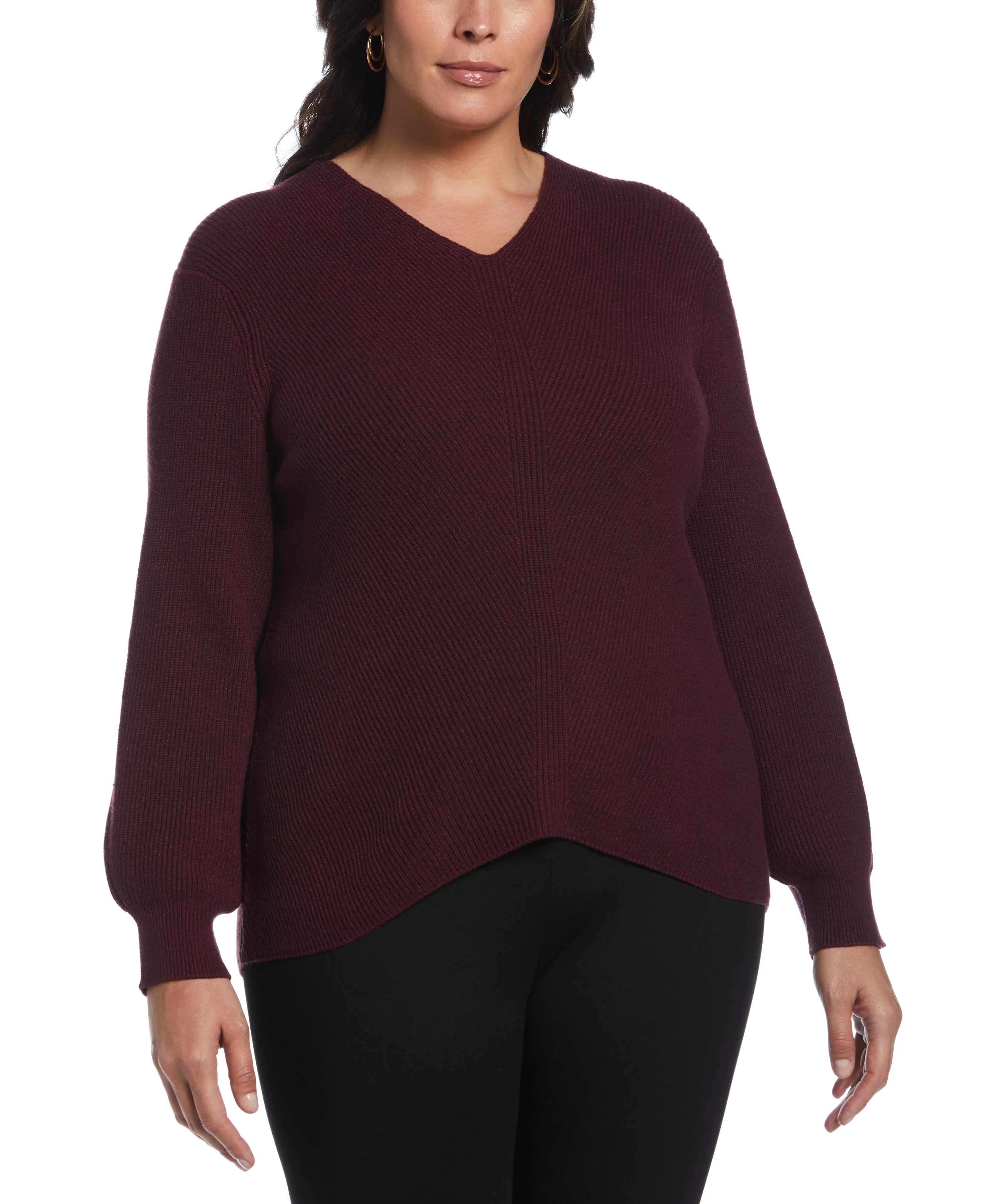Plus Size Essential Ribbed V-Neck Sweater - Image 7