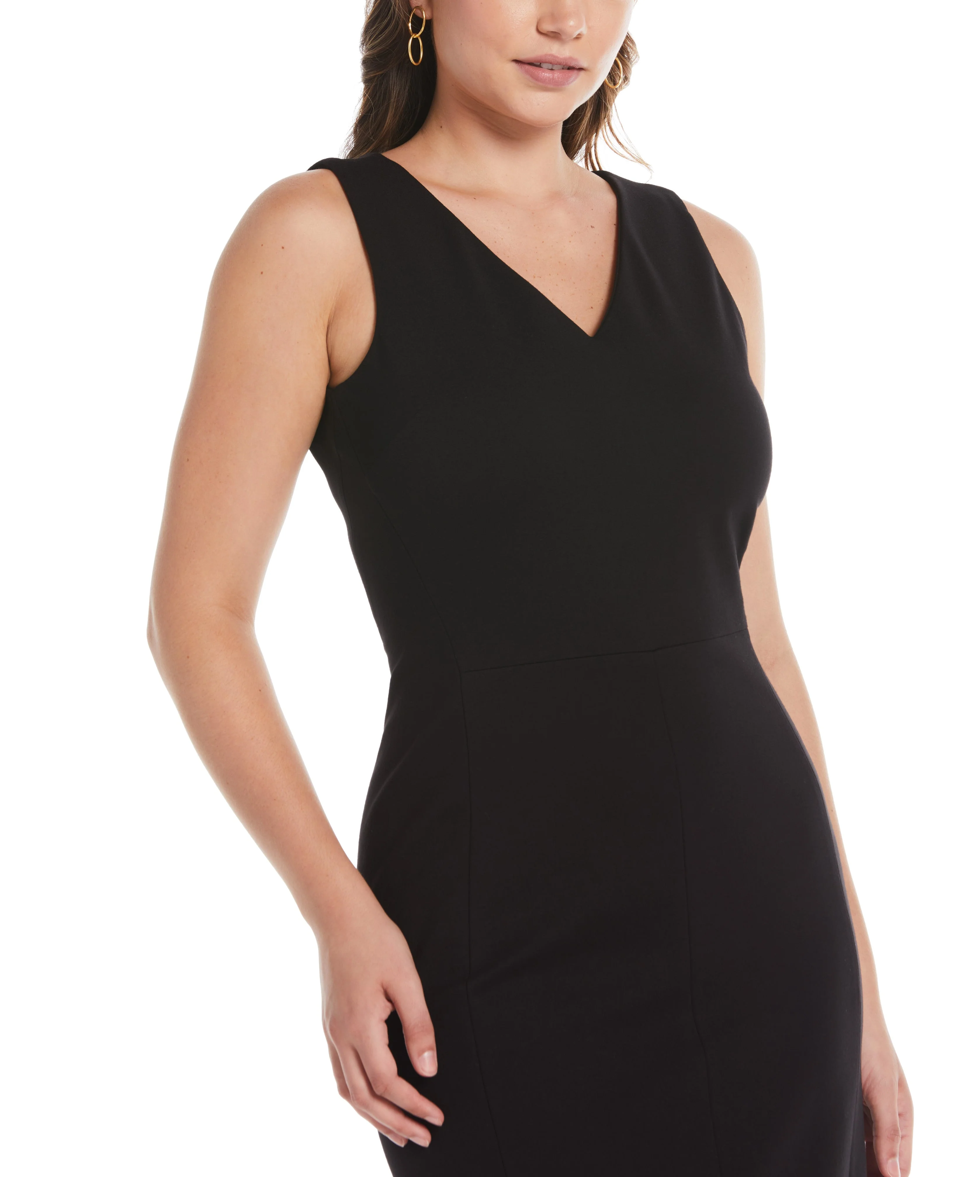 Plus Size Ponte V-Neck Shift Dress - Image 3