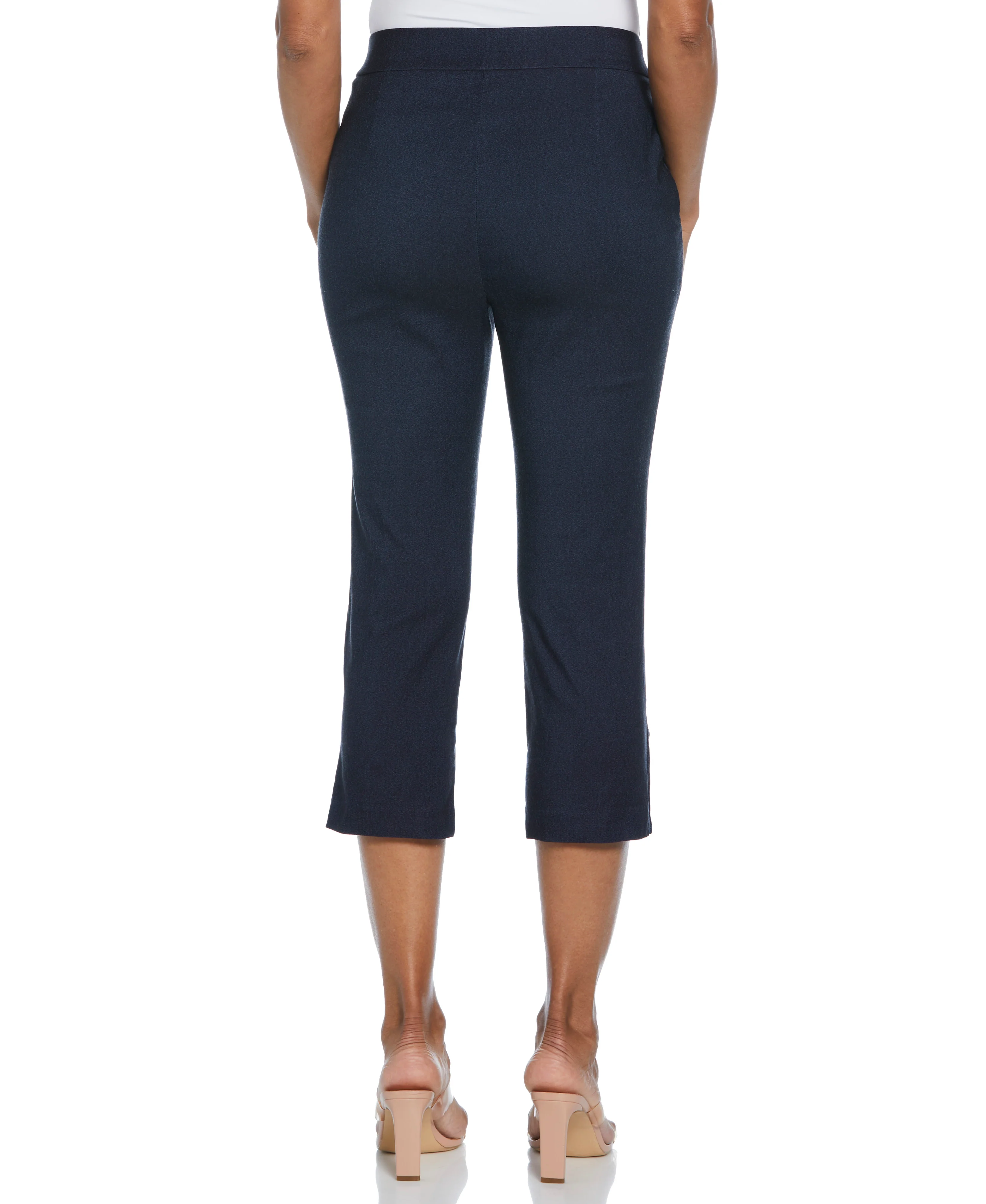 Indigo Rinse Rivet Detail Pull-On Capris - Image 2