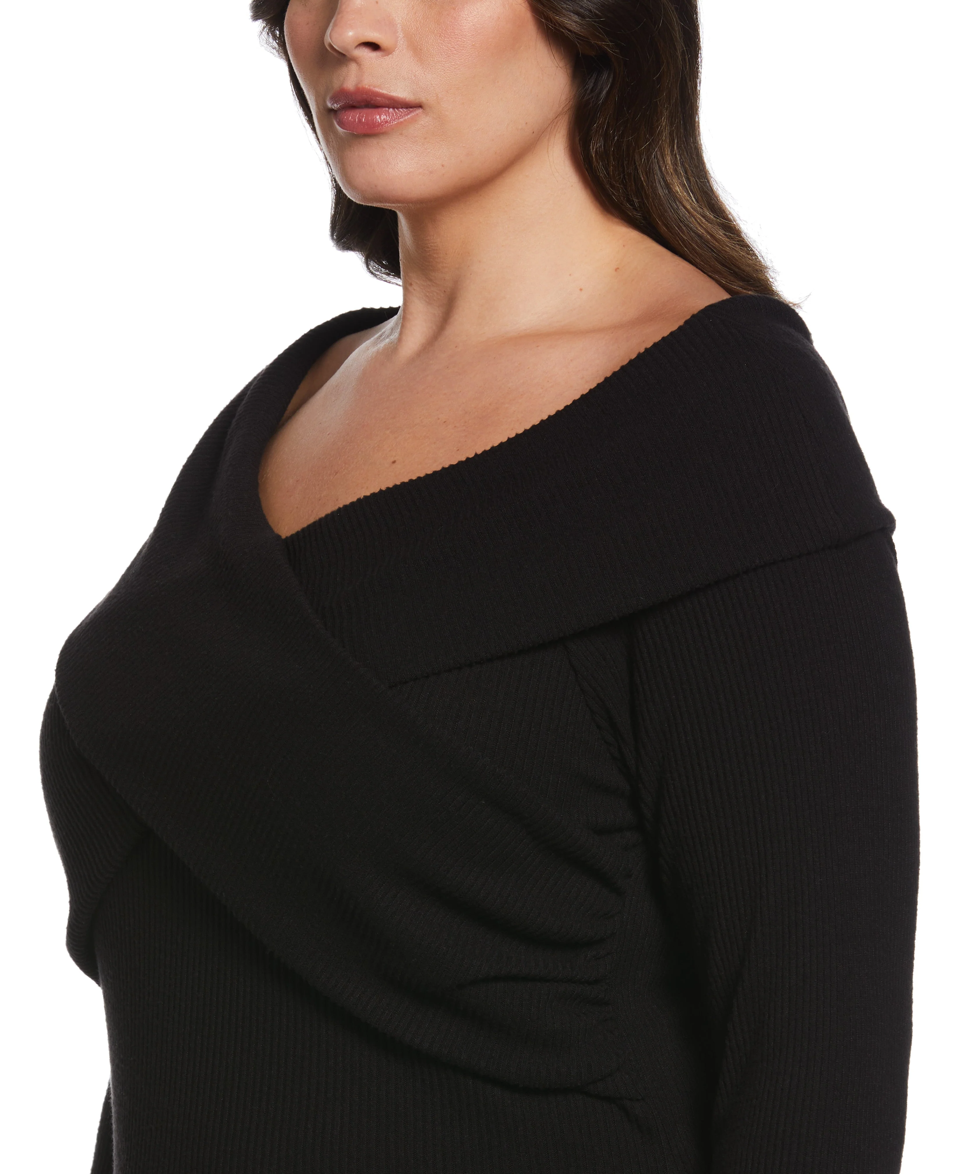 Plus Size Marilyn Ribbed Crossover Top - Image 3