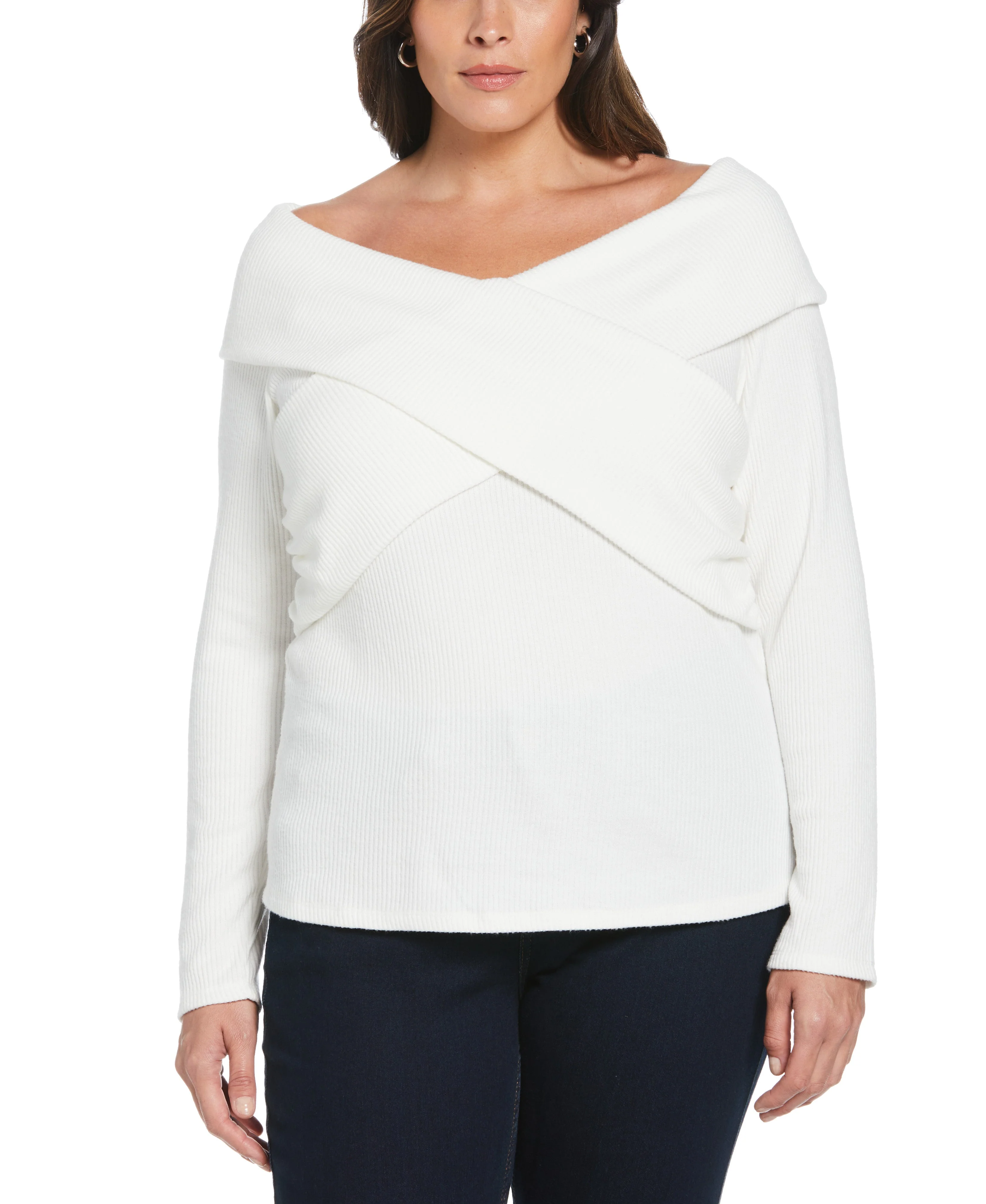 Plus Size Marilyn Ribbed Crossover Top - Image 4
