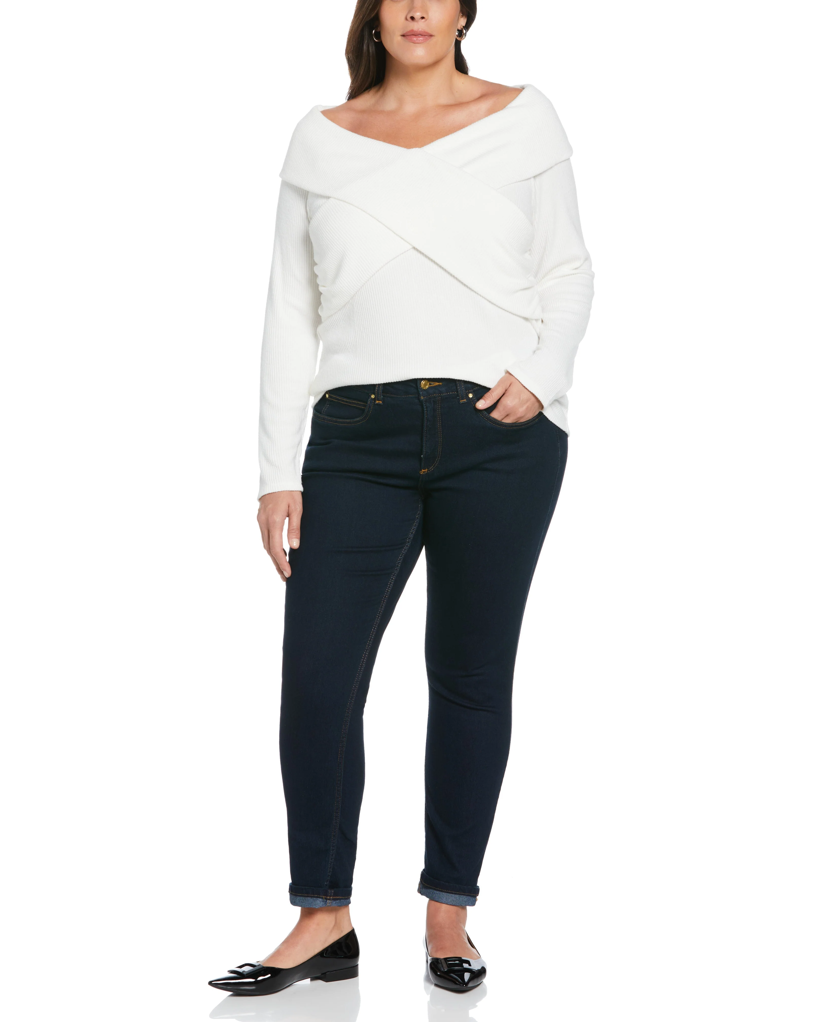 Plus Size Marilyn Ribbed Crossover Top - Image 7