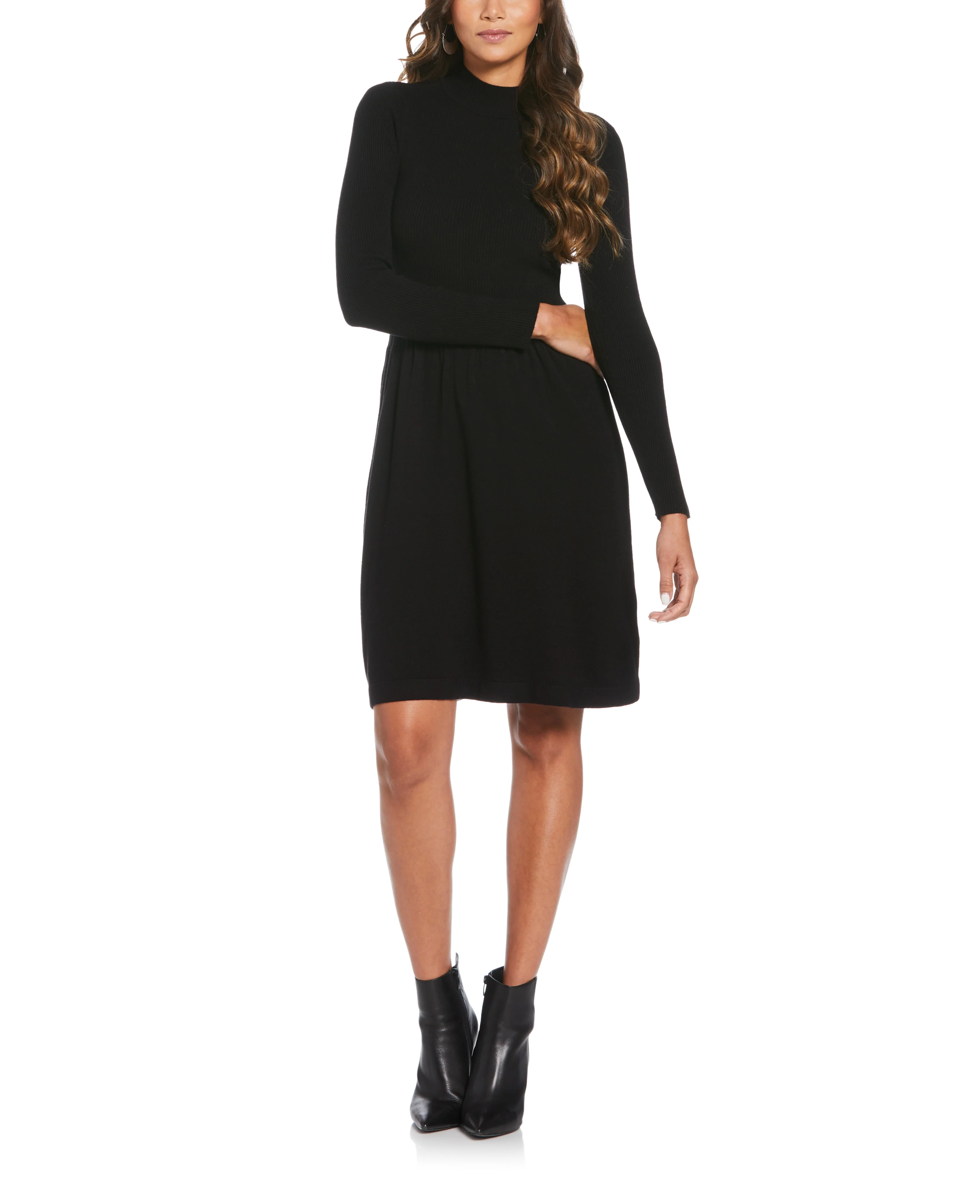 Petite Mock Neck Sweater Dress - Image 4