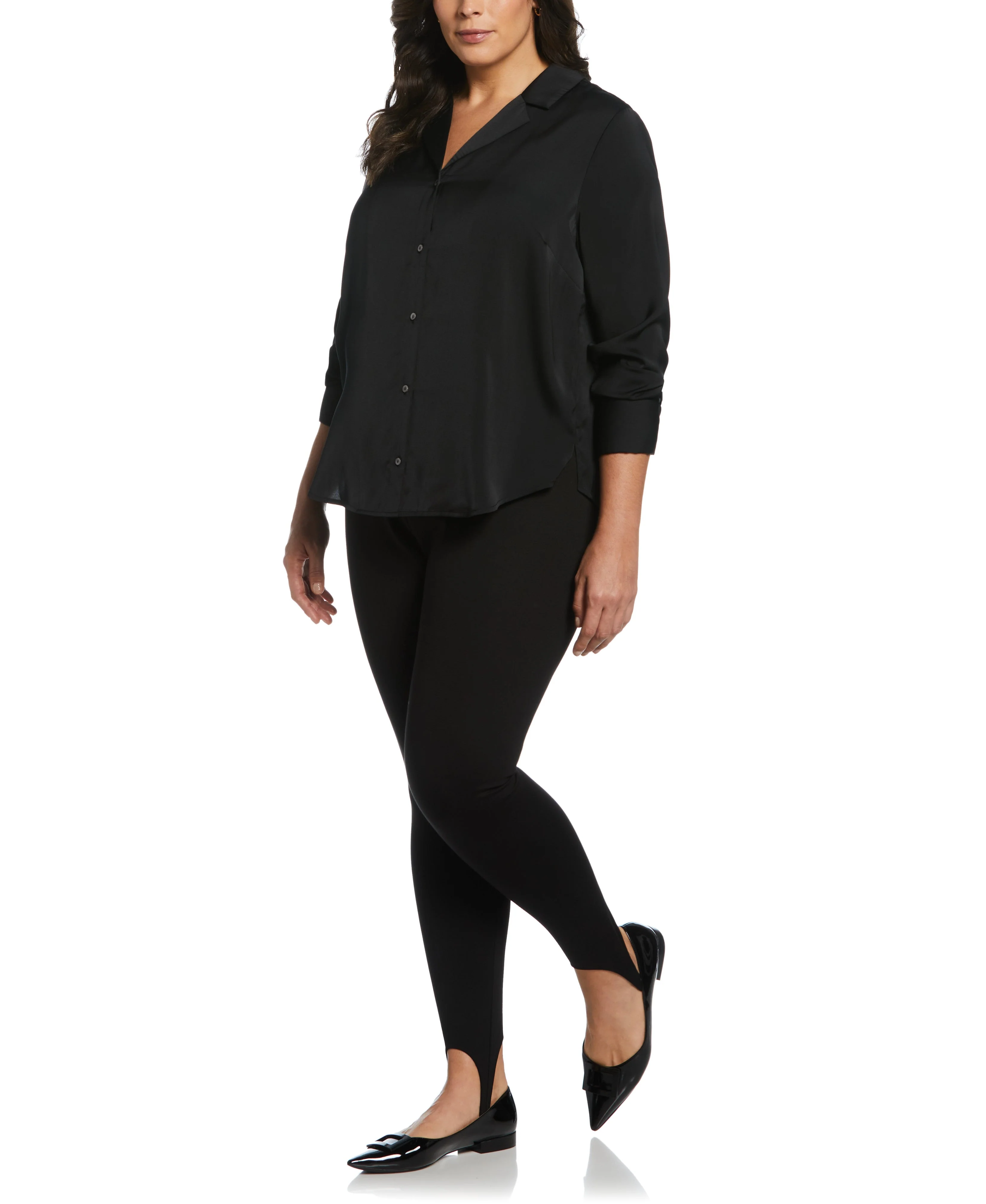 Plus Size Notch Collar Blouse - Image 12