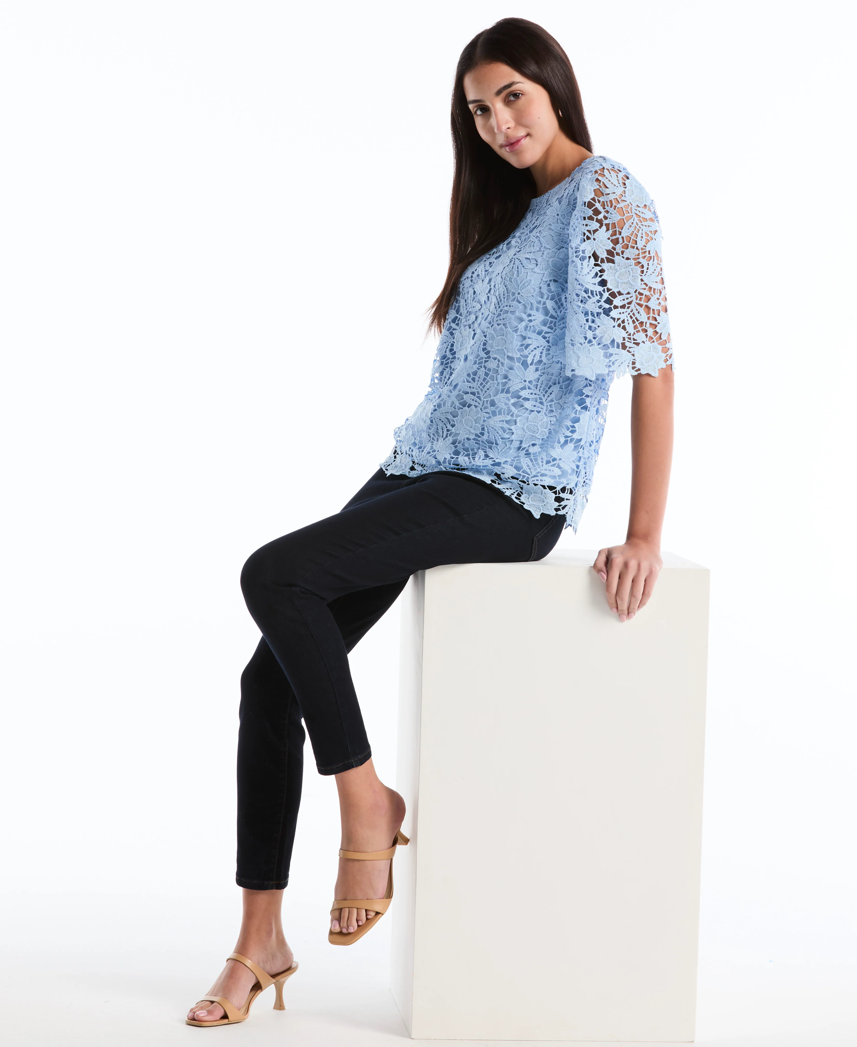 Petite Scalloped Lace Top - Image 4