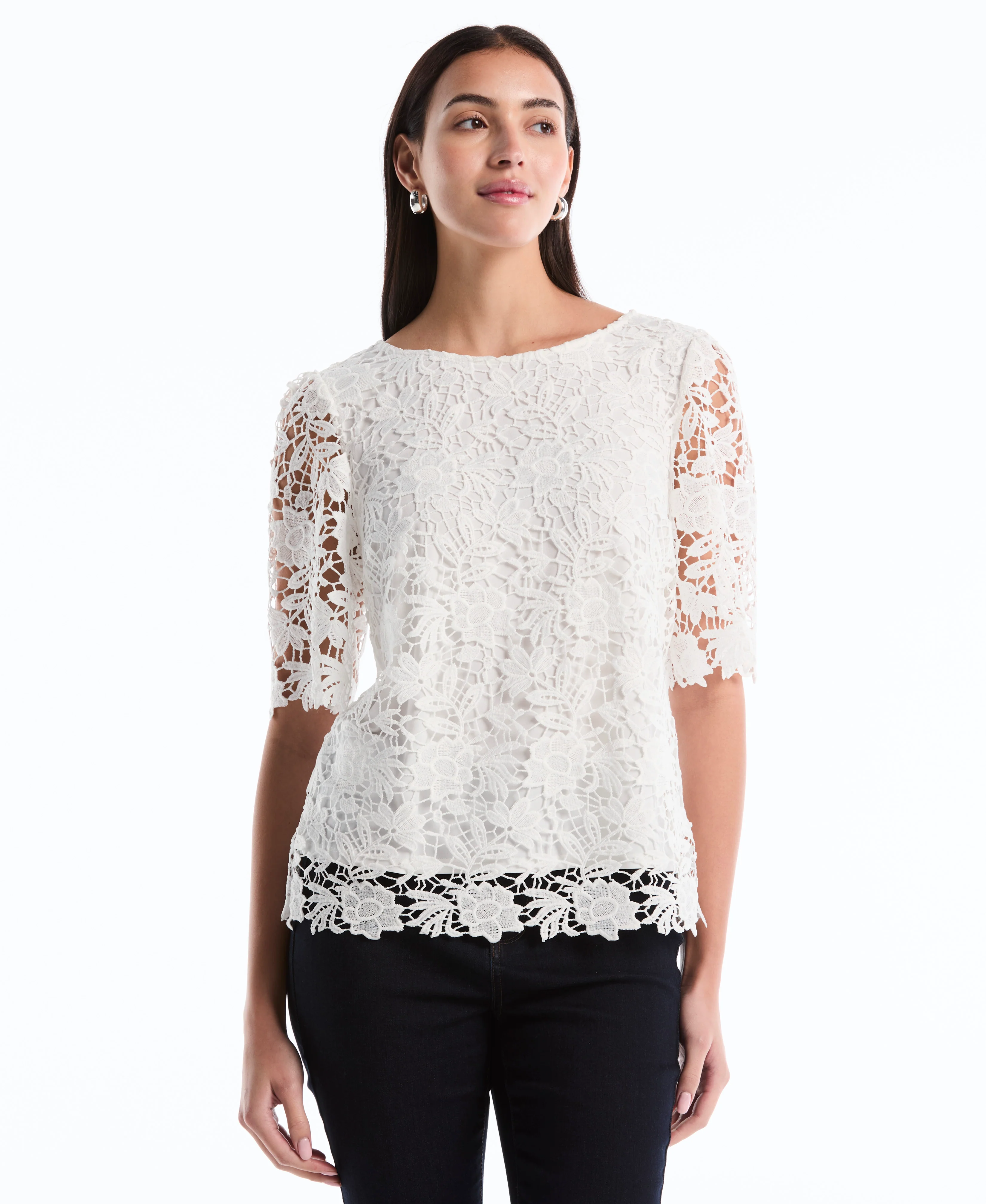 Petite Scalloped Lace Top - Image 6