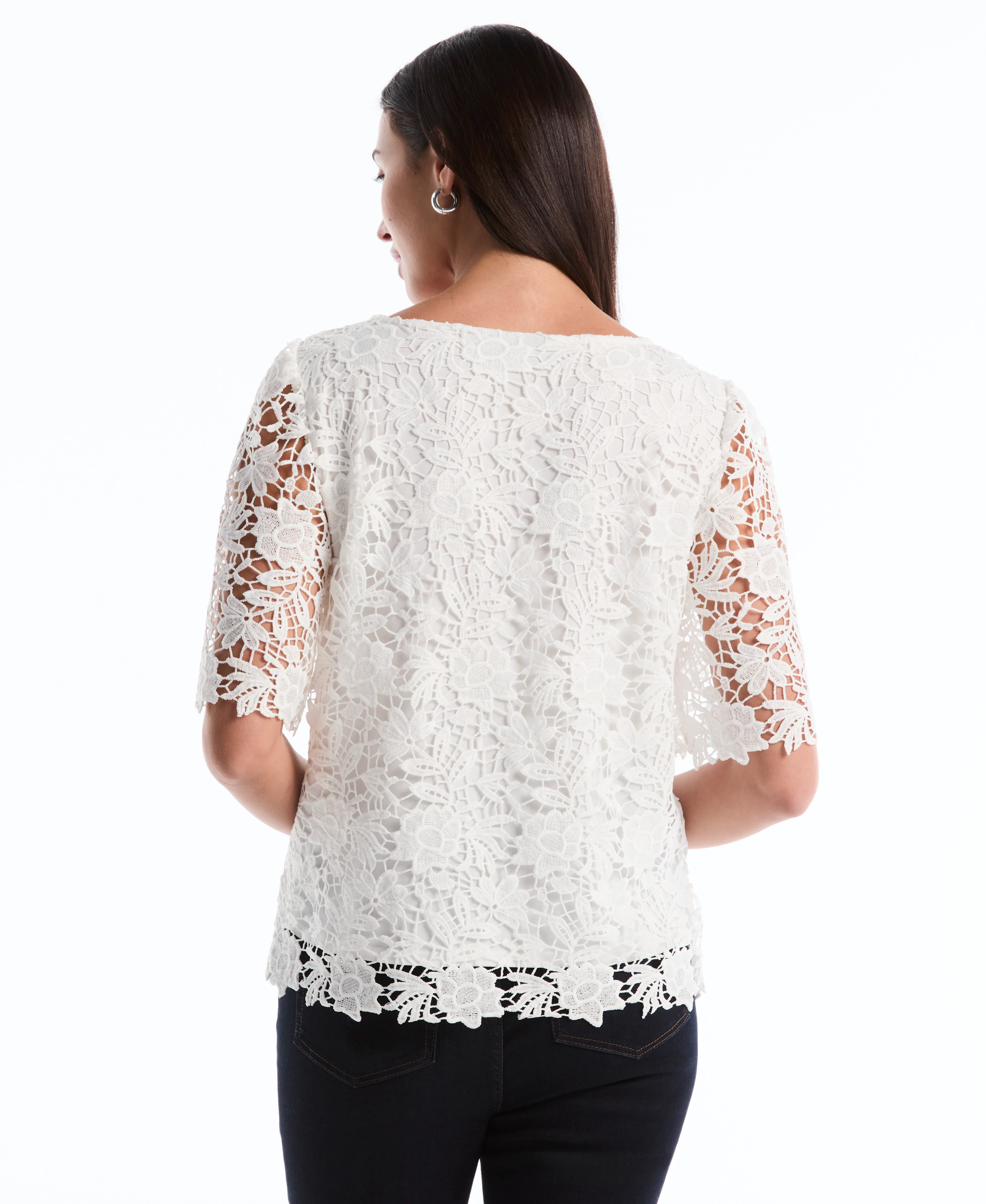 Petite Scalloped Lace Top - Image 7