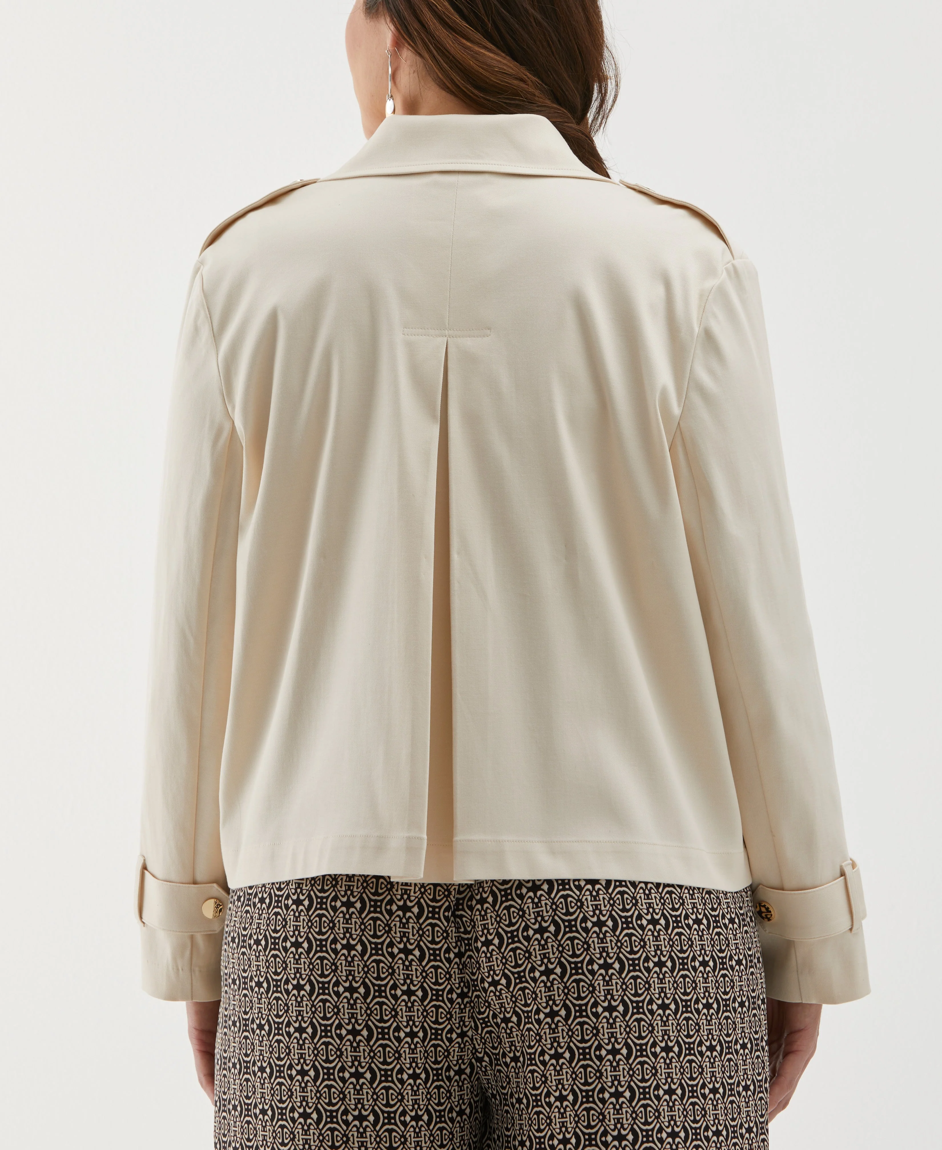 Plus Size Crop Trench Jacket - Image 2
