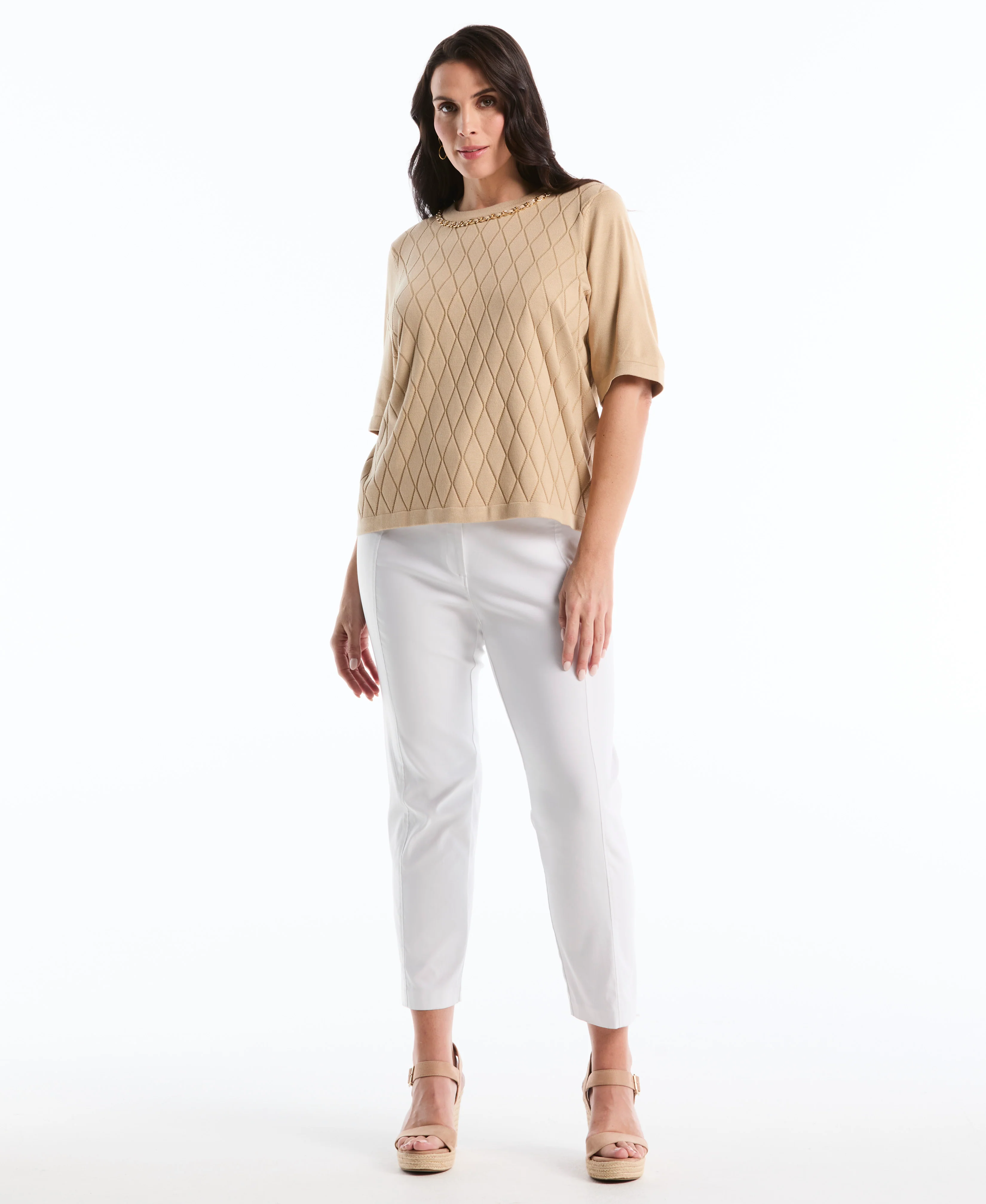 Plus Size Diamond Stitch Sweater - Image 3