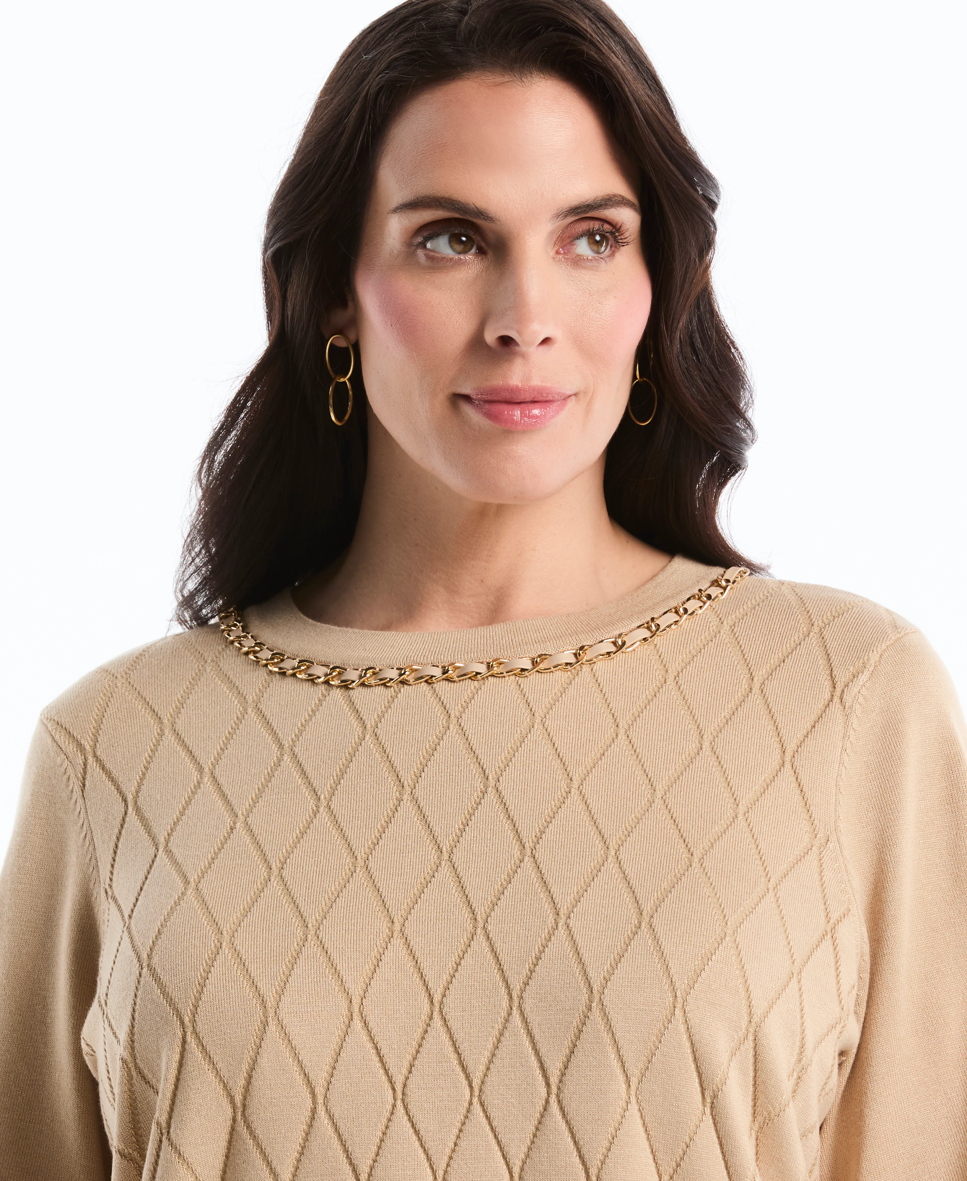 Plus Size Diamond Stitch Sweater - Image 4