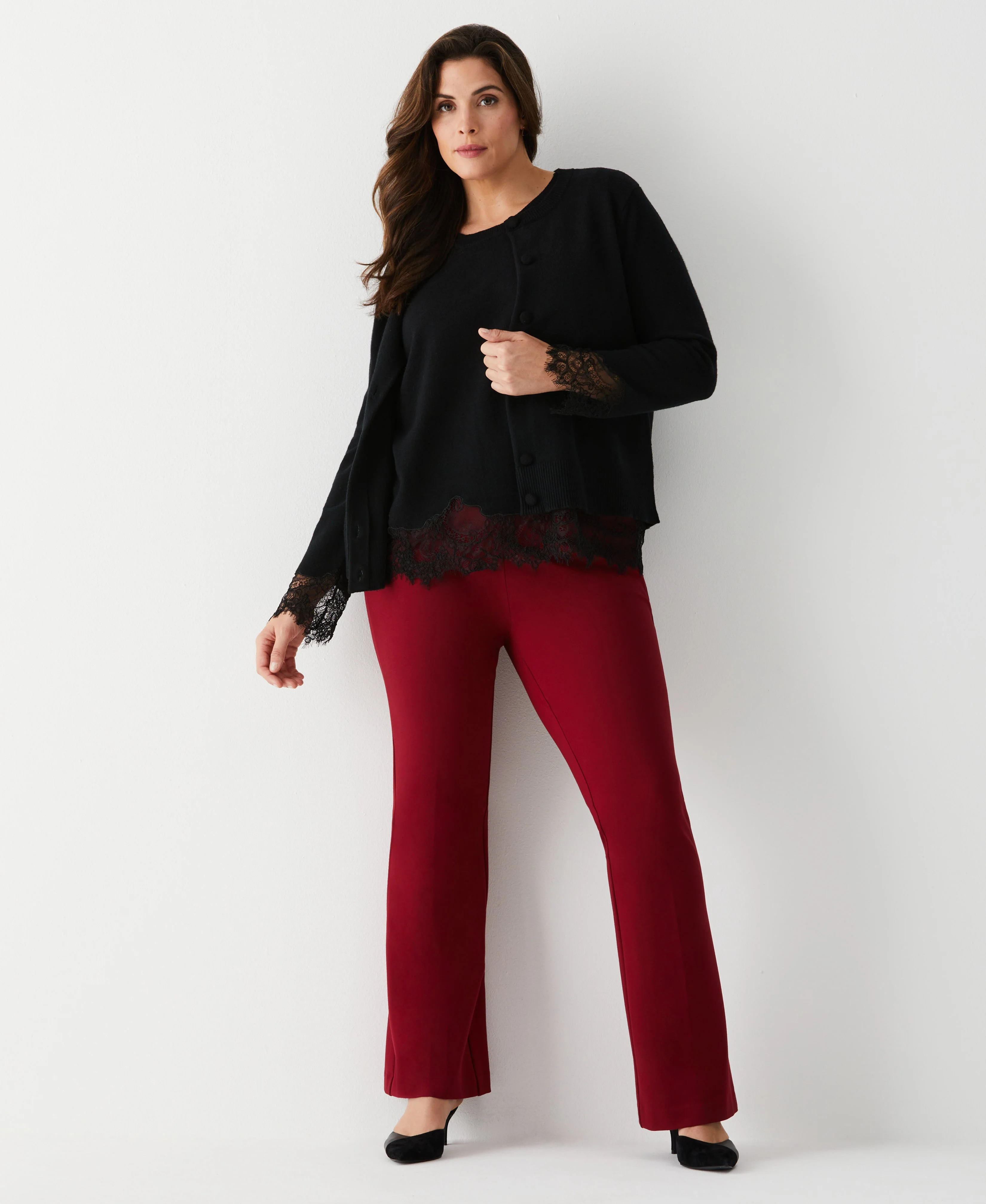 Plus Size Lace Trim Shell - Image 3