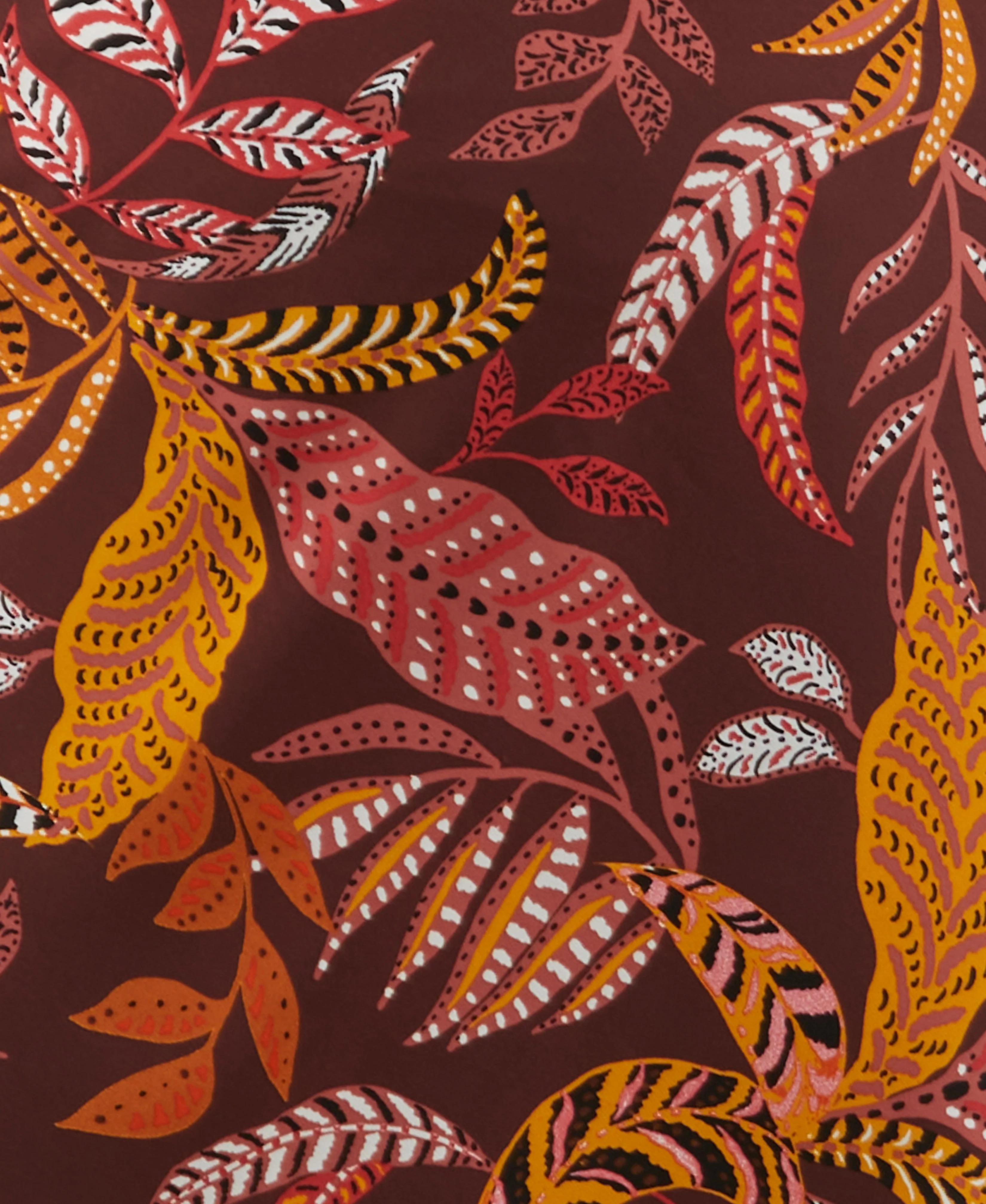 Plus Size Leaf Print Shine Midi Bias Skirt - Image 3