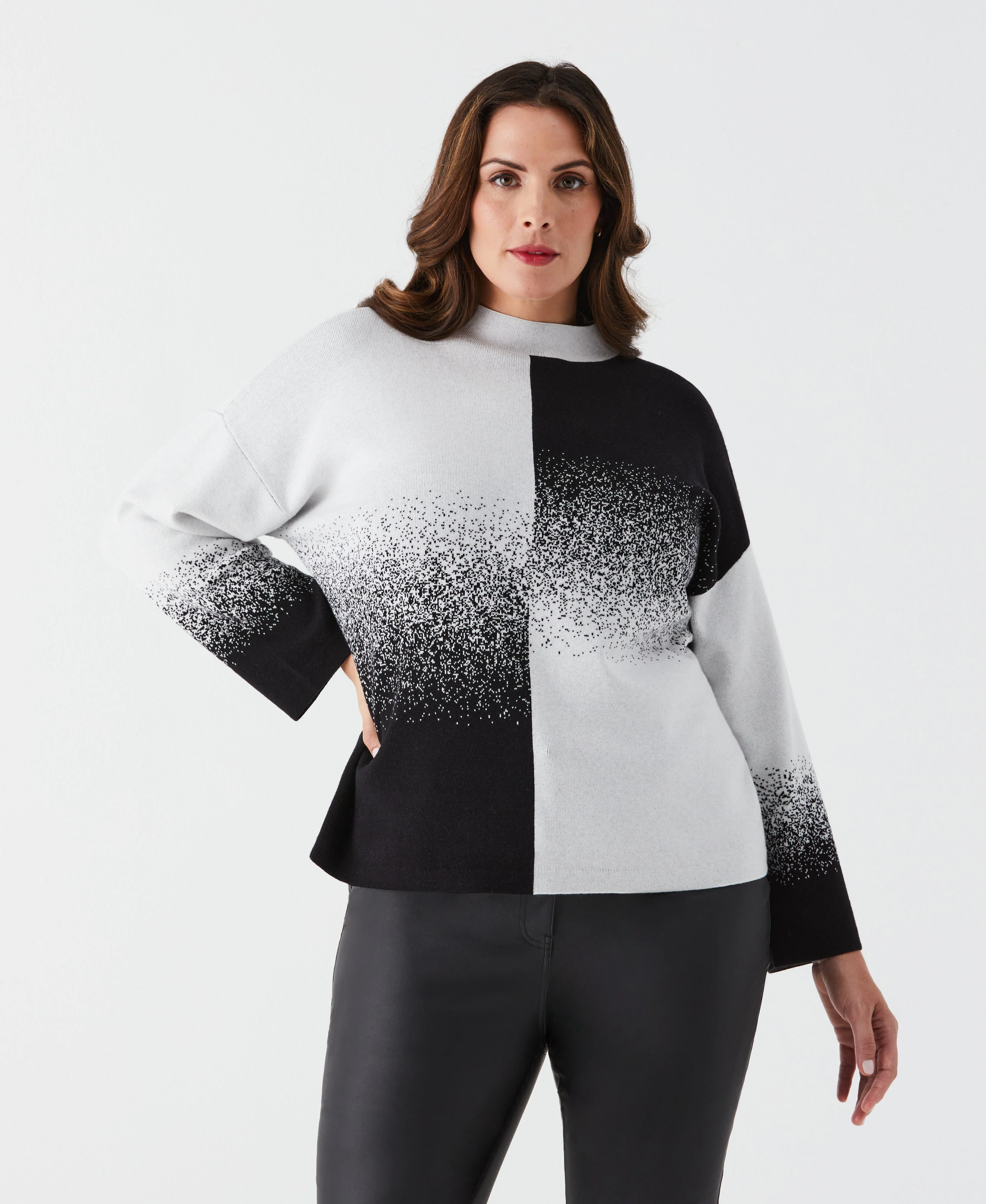 Plus Size Ombre Turtleneck Sweater - Image 3
