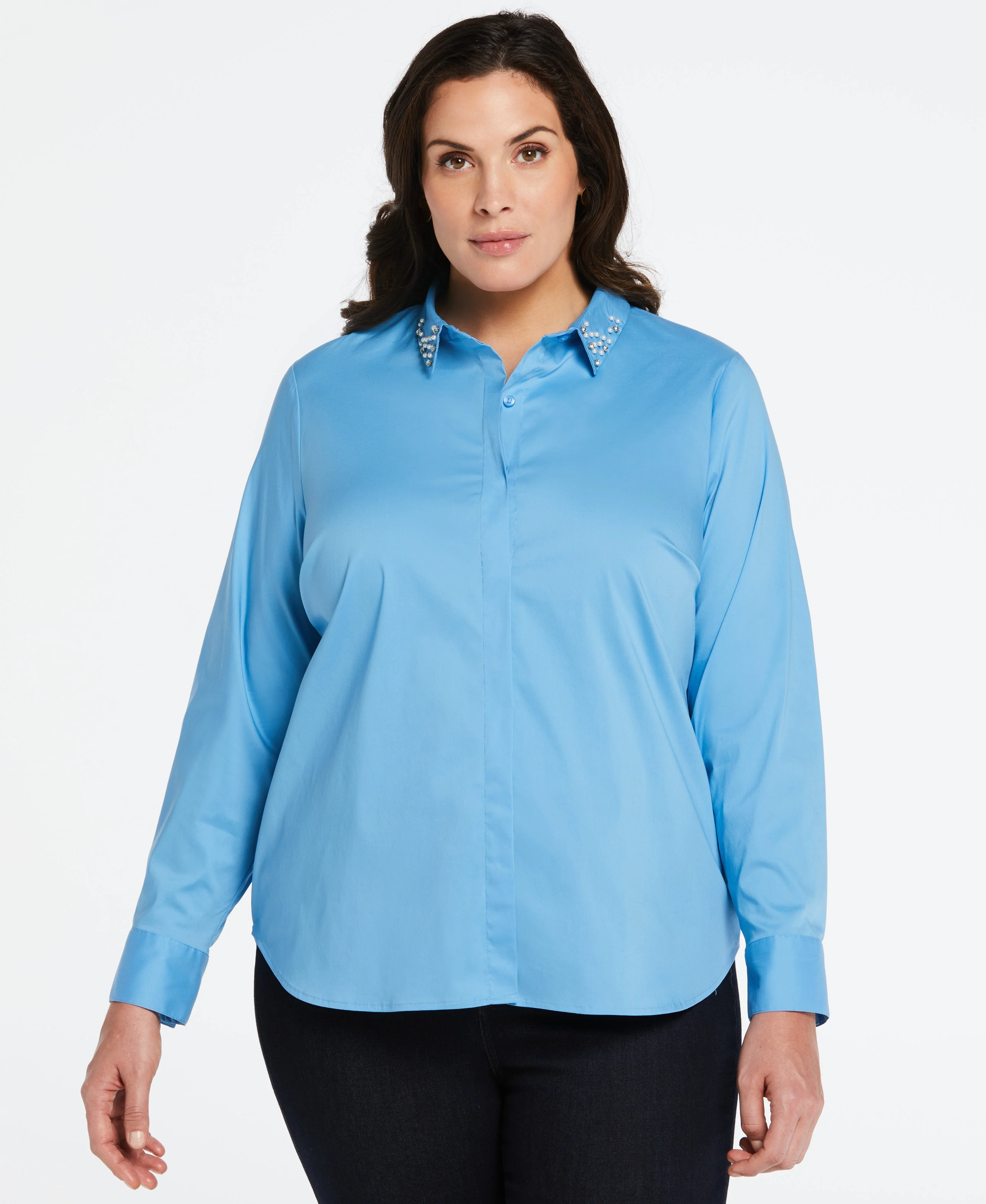 Plus Size Embellished Collar Blouse - Image 4