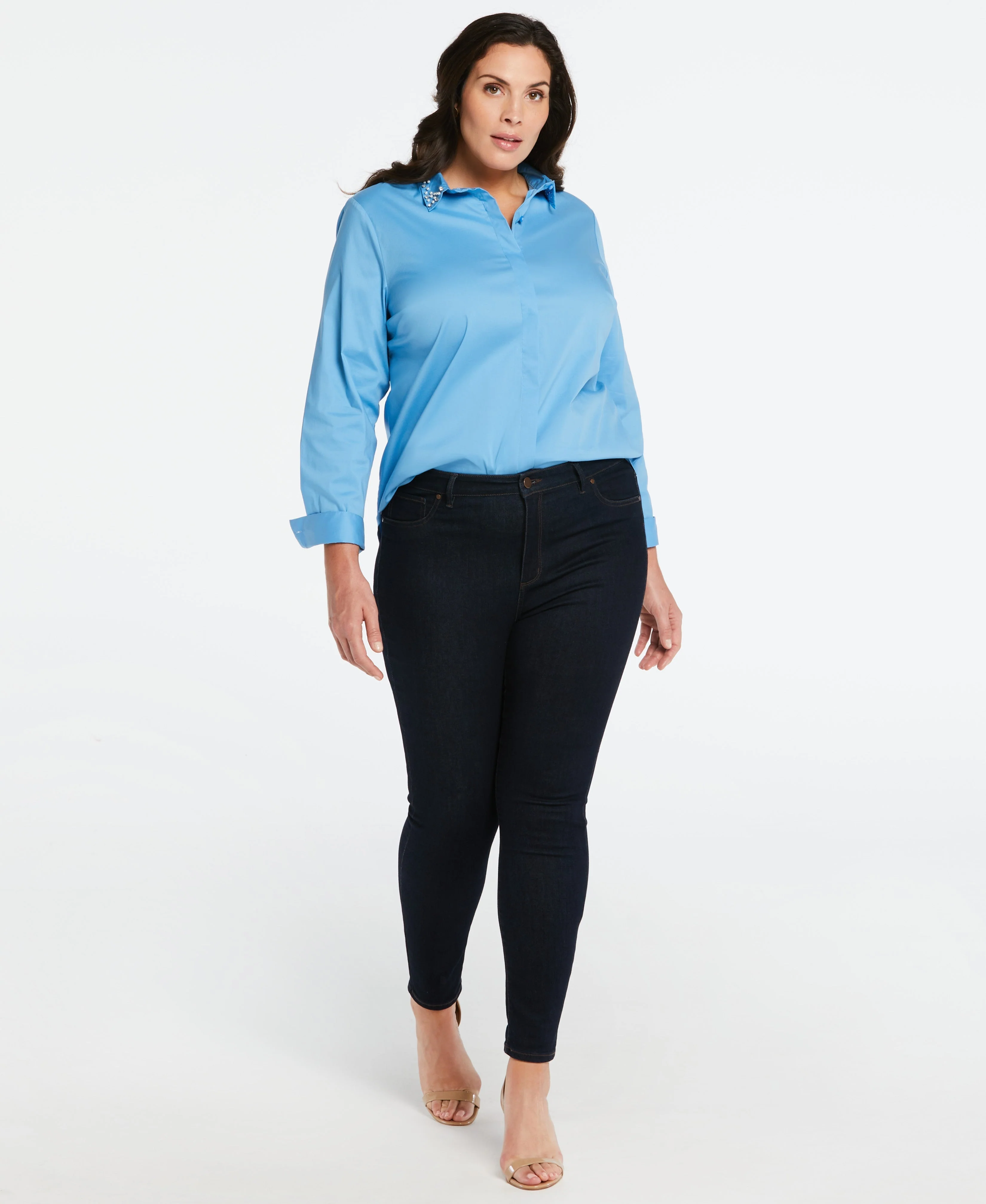 Plus Size Embellished Collar Blouse - Image 6