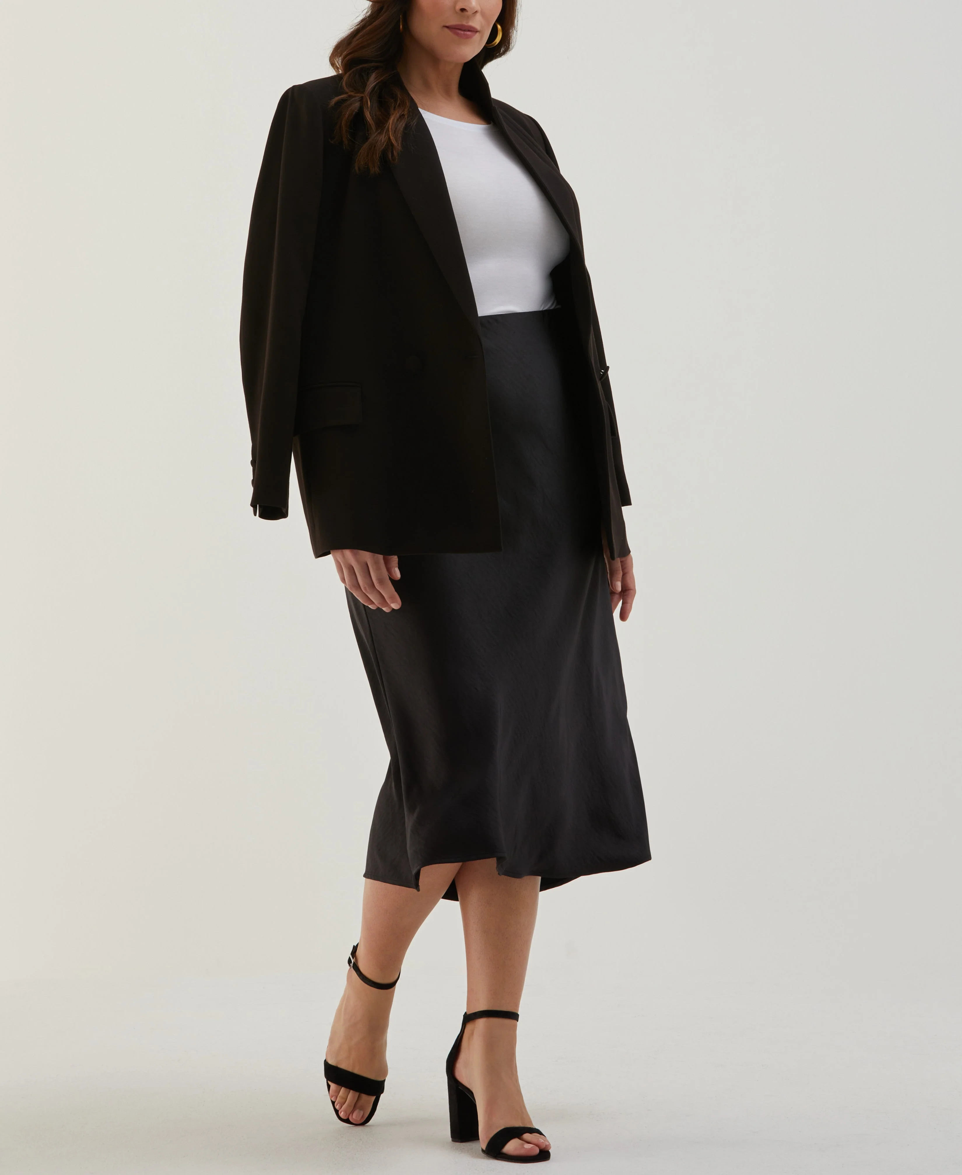 Plus Size Shine Midi Bias Skirt - Image 4
