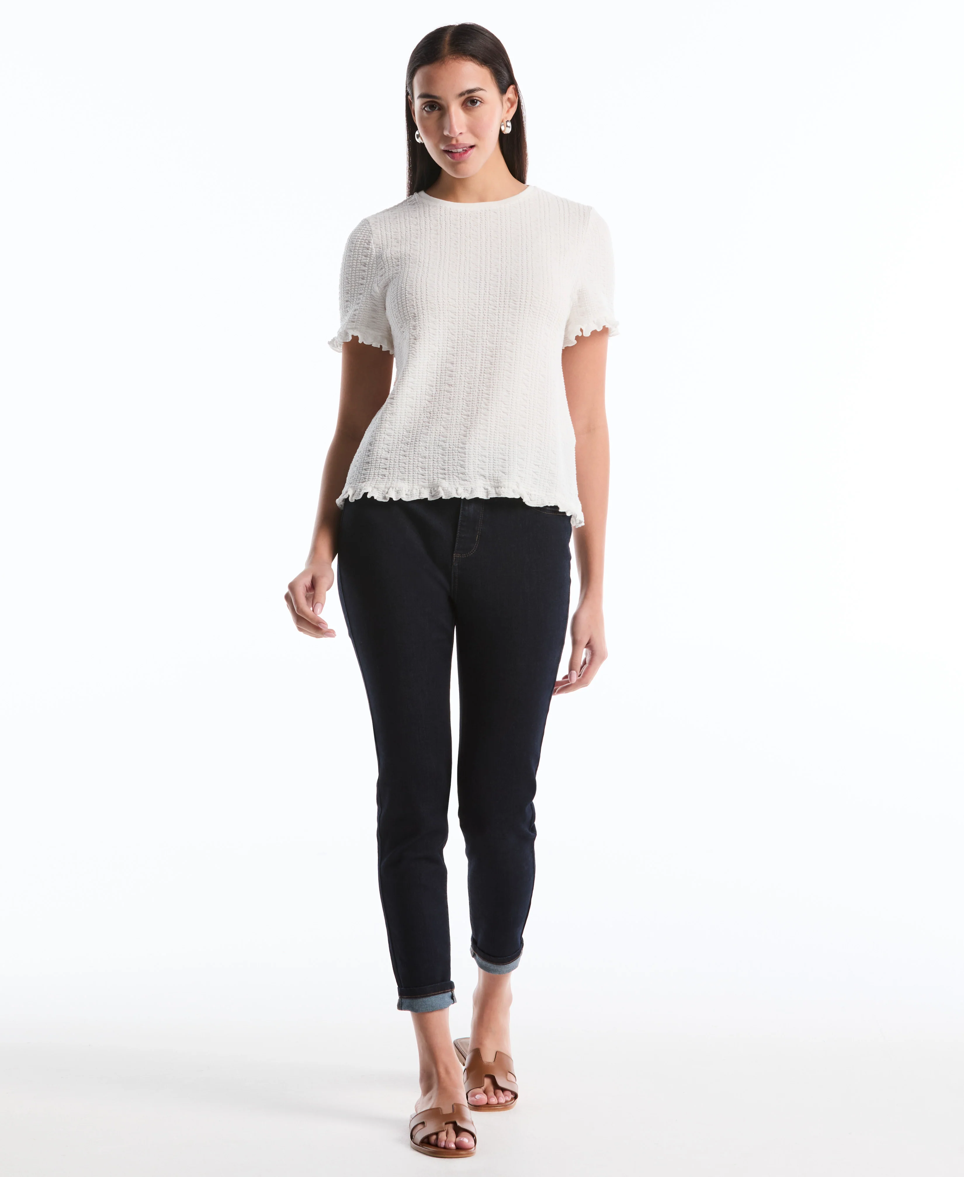 Puckered Ruffle Sleeve Top - Image 3