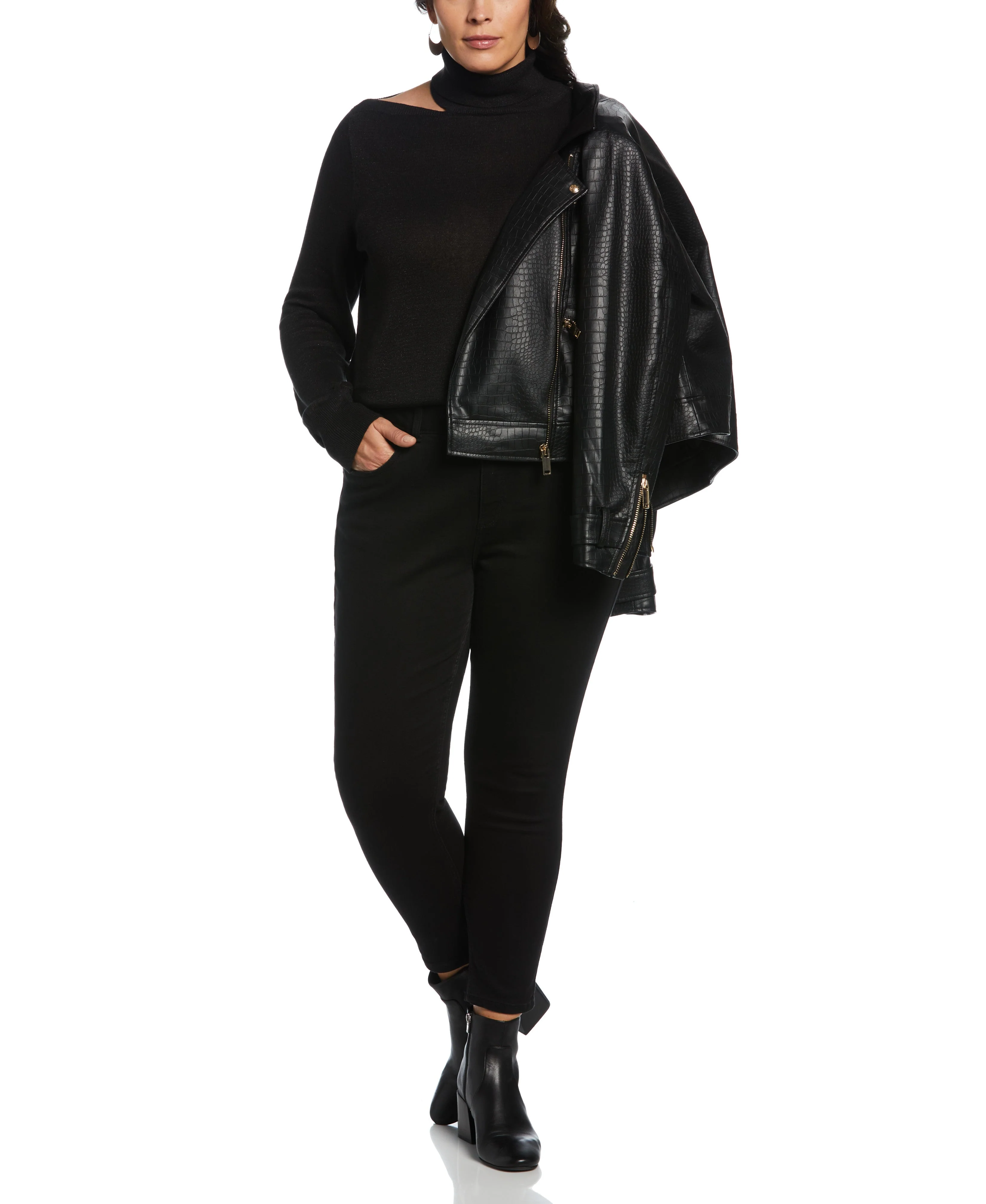 Rib Trim Cut Out Sweater - Image 4