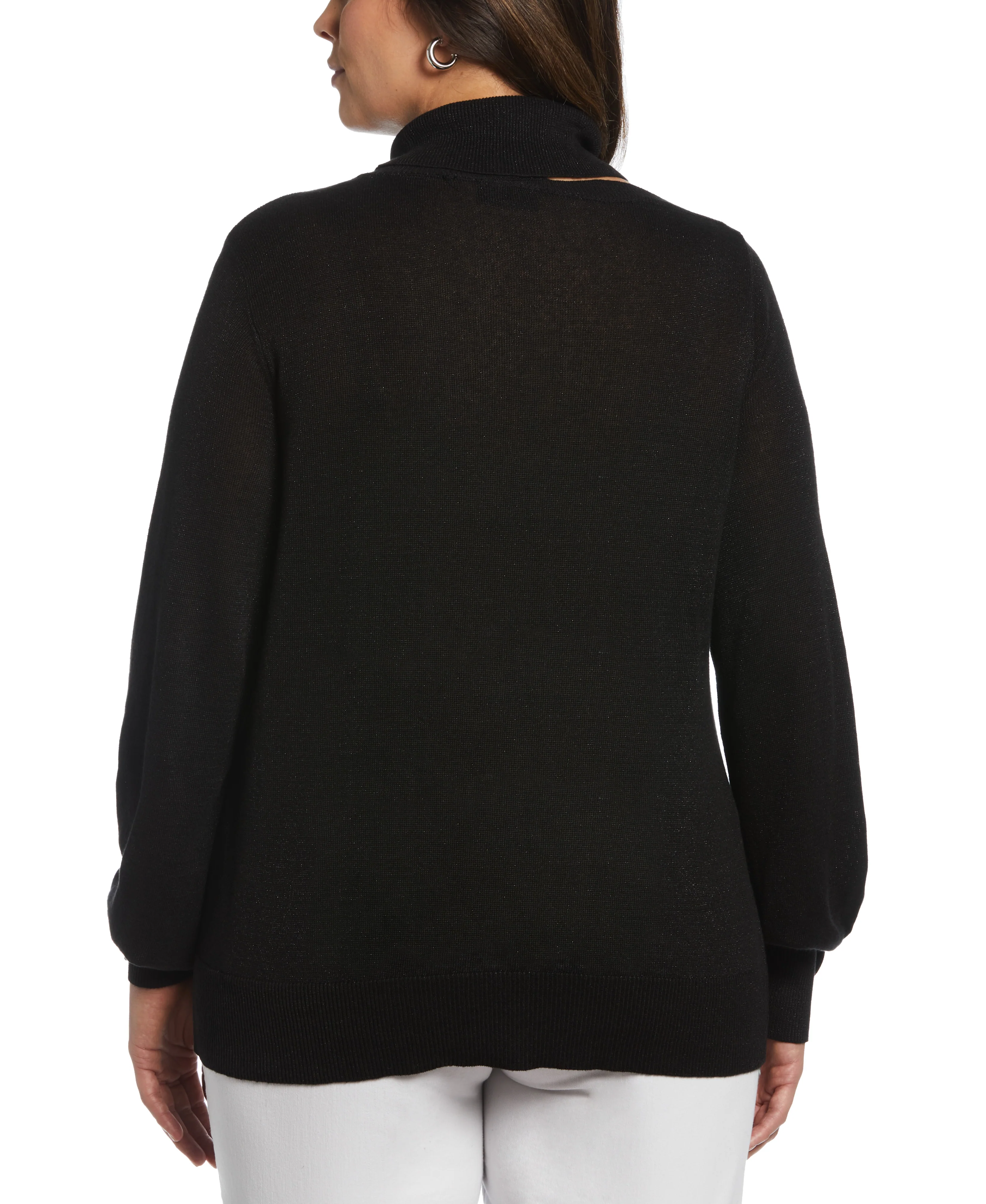 Rib Trim Cut Out Sweater - Image 6