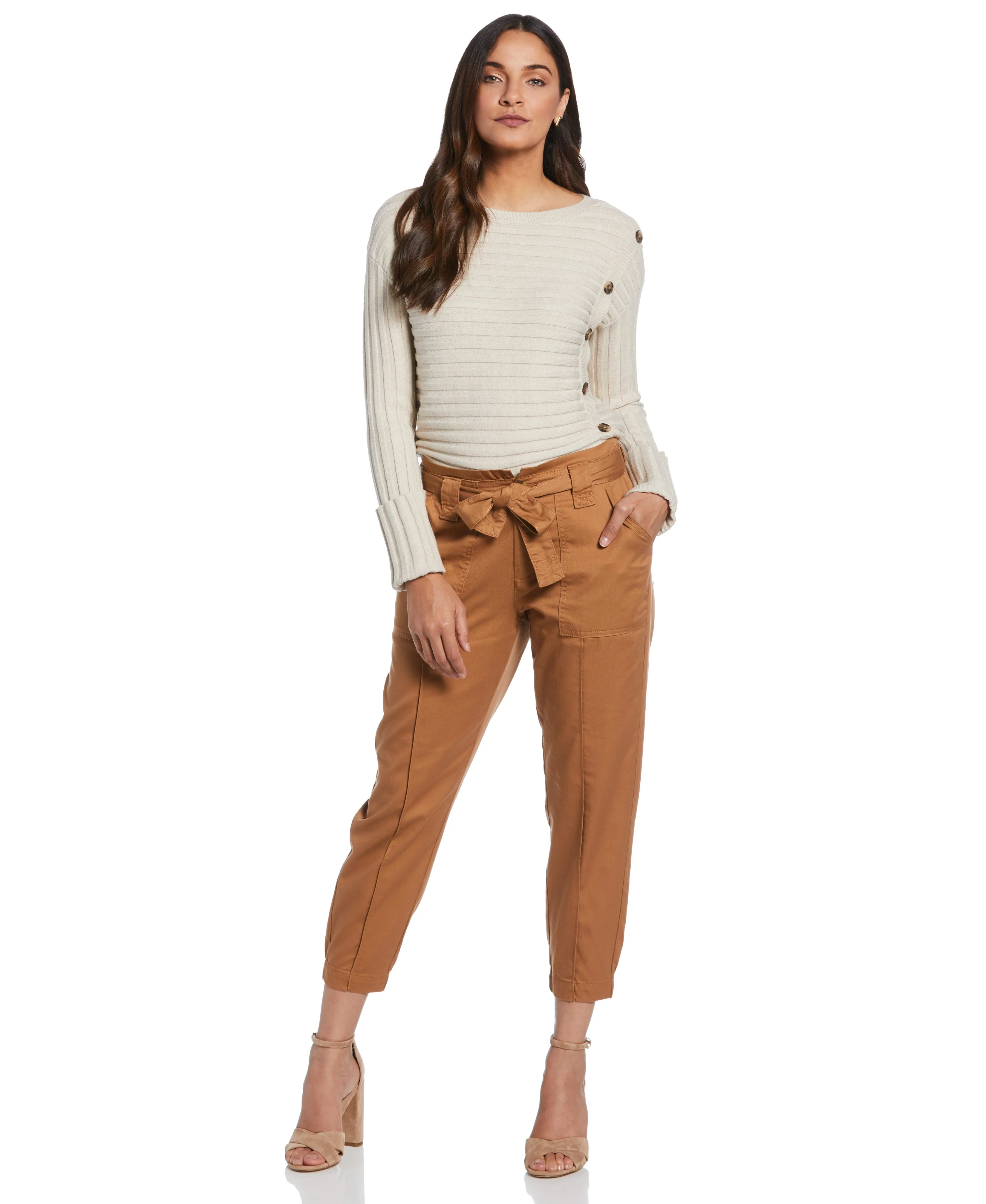 Petite Ribbed Sweater with Button Detail - Image 10
